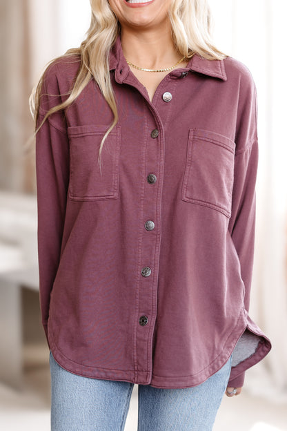 Open Horizon Shacket - Raisin