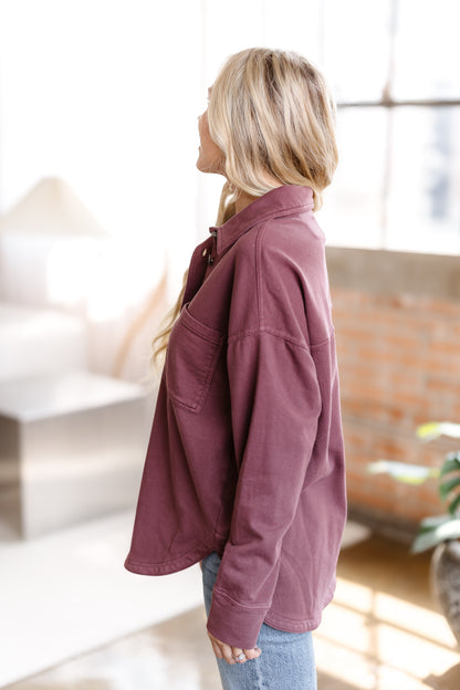 Open Horizon Shacket - Raisin