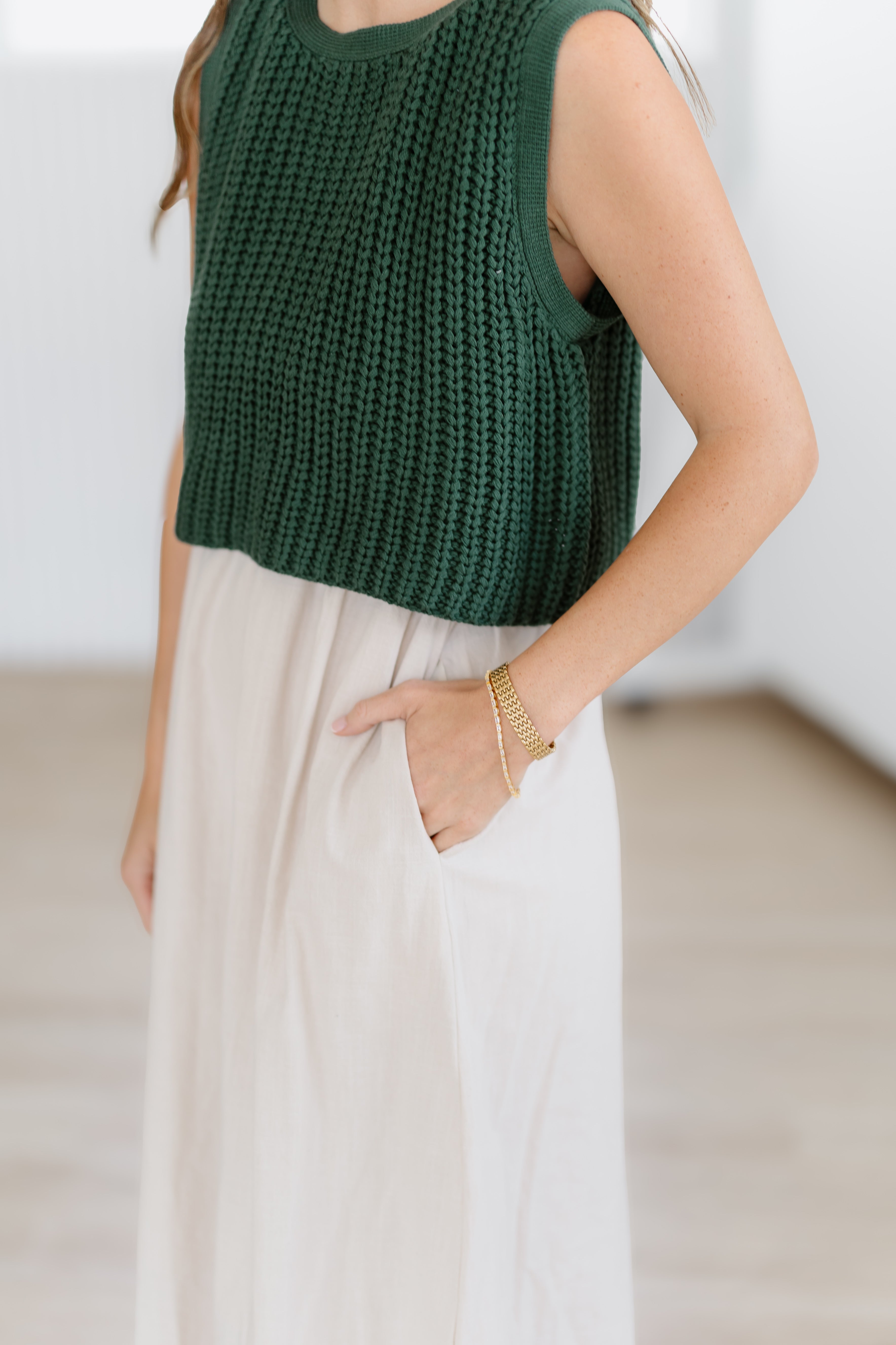 Style Essential Dress - Green/Taupe