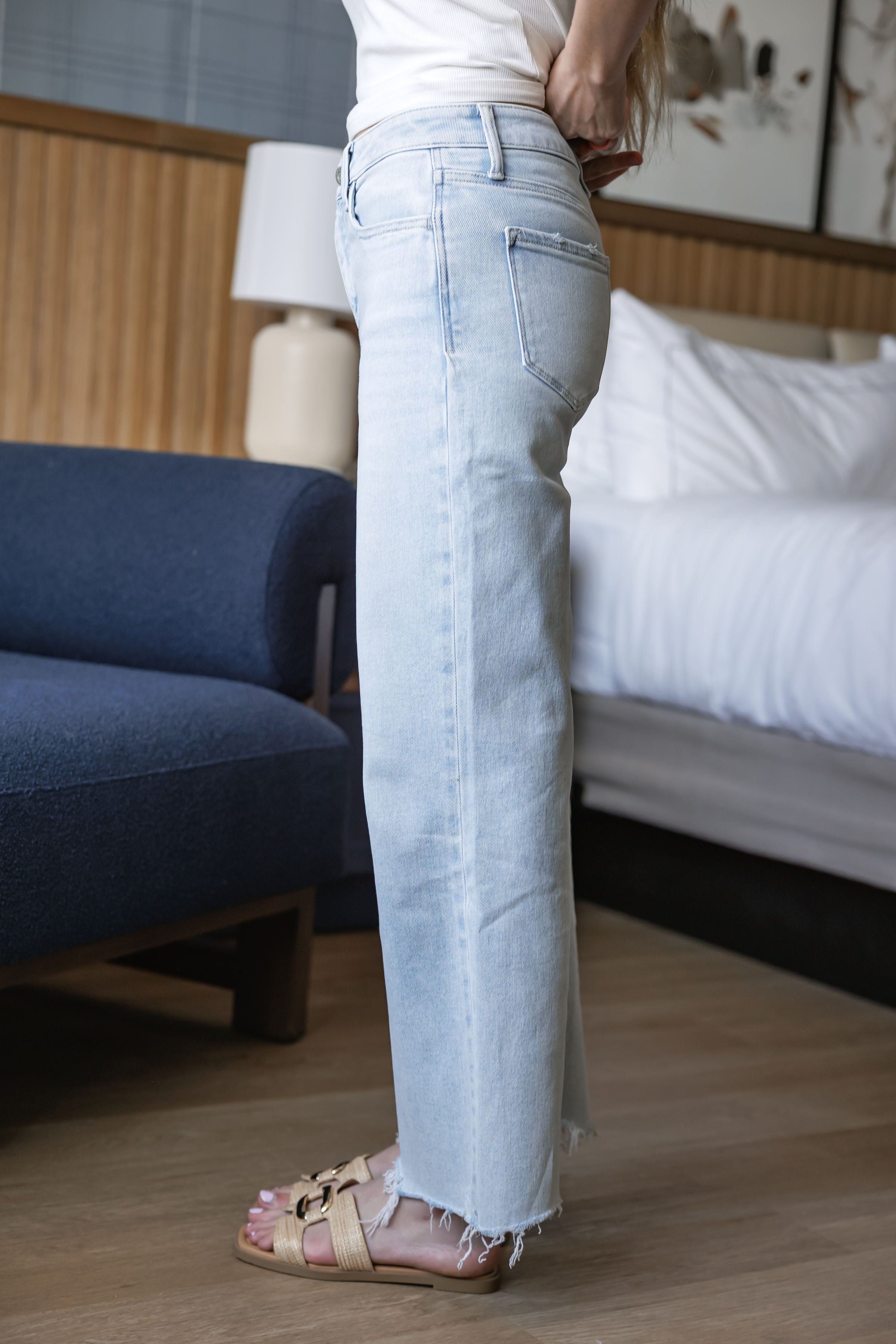 Donnie High Rise Slim Wide Jeans