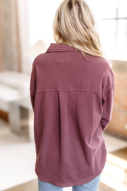 Open Horizon Shacket - Raisin