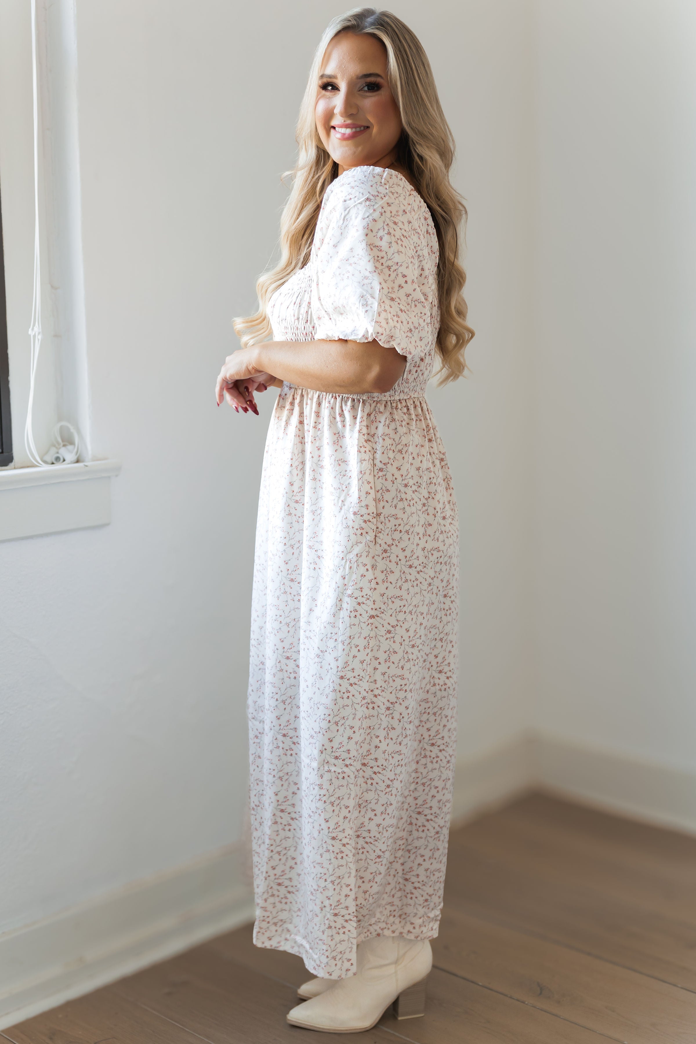 Cassidy Dress - Cream/Pink