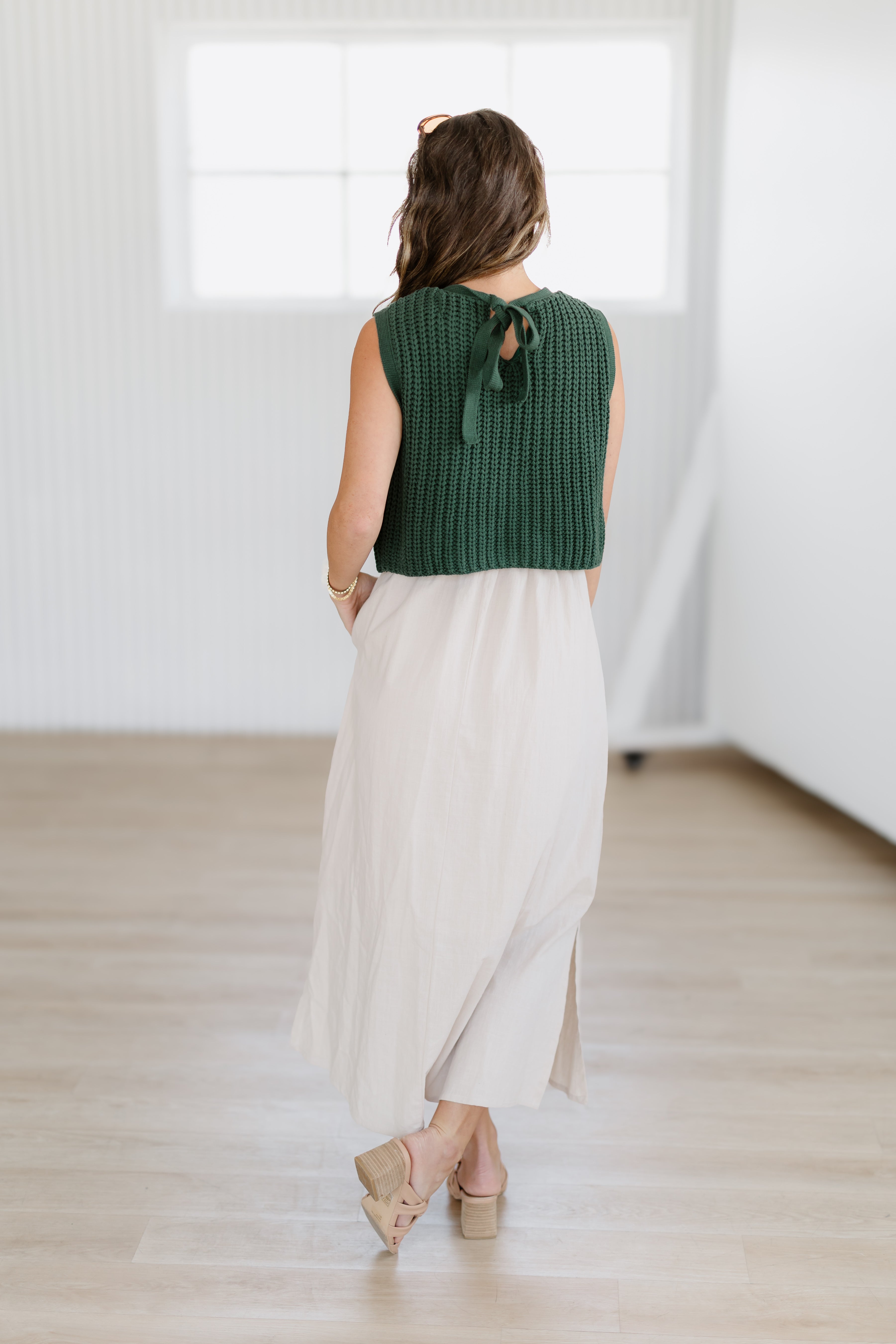 Style Essential Dress - Green/Taupe