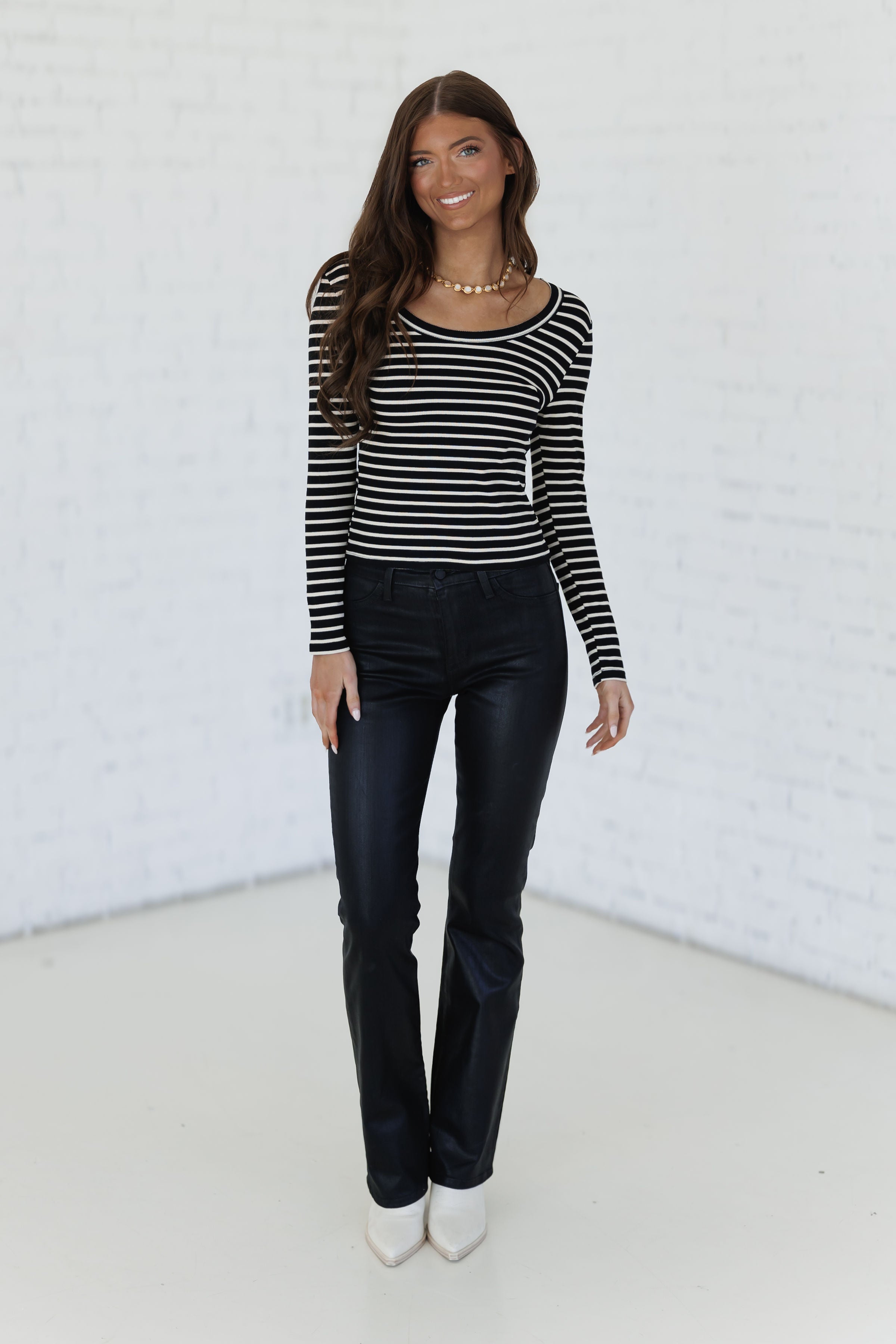 Let It Begin Top - Black/Beige