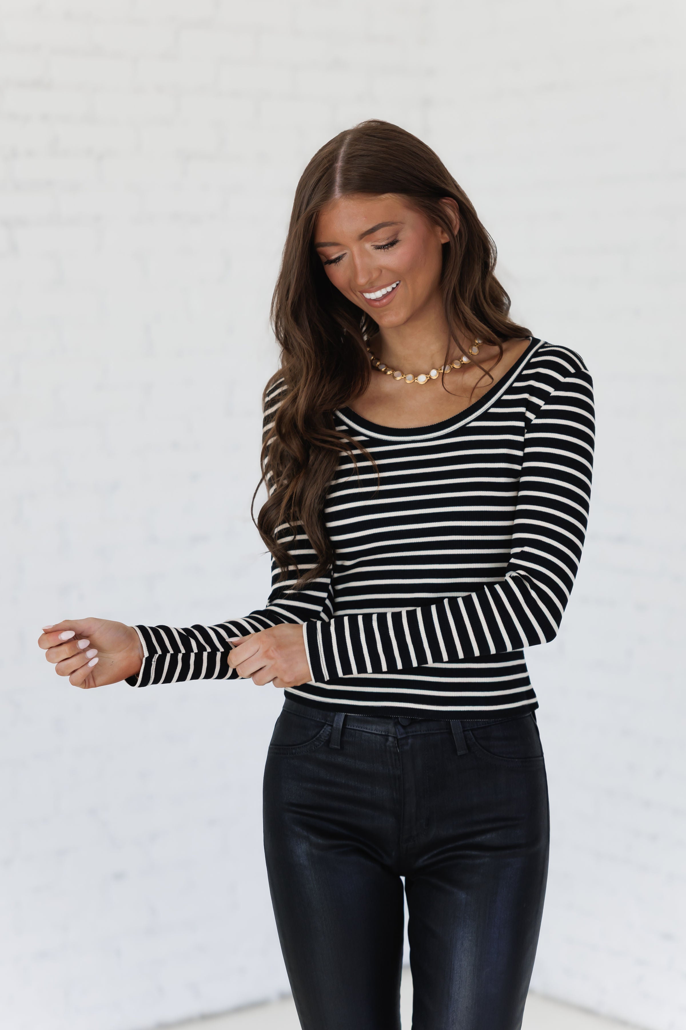 Let It Begin Top - Black/Beige