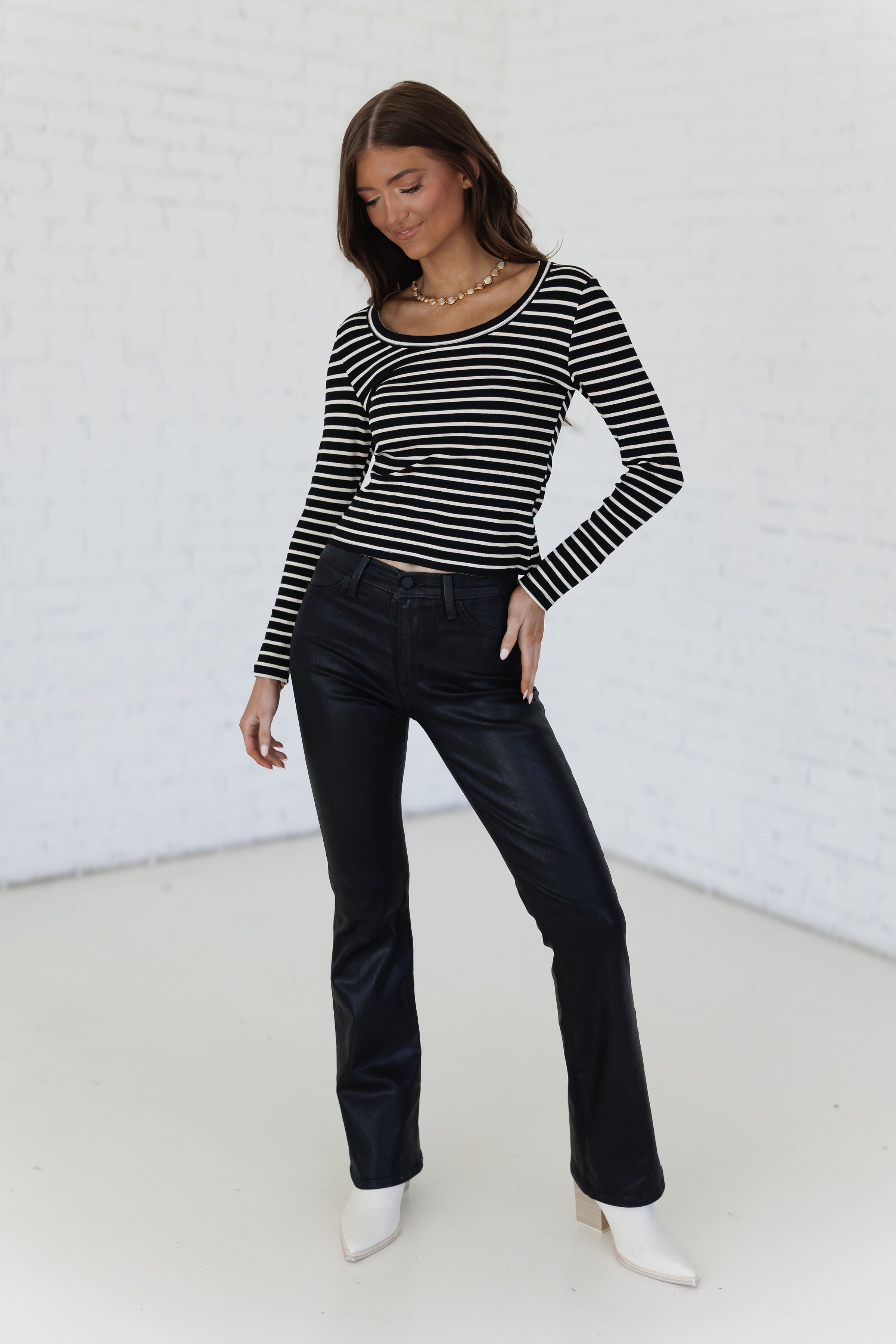 Let It Begin Top - Black/Beige