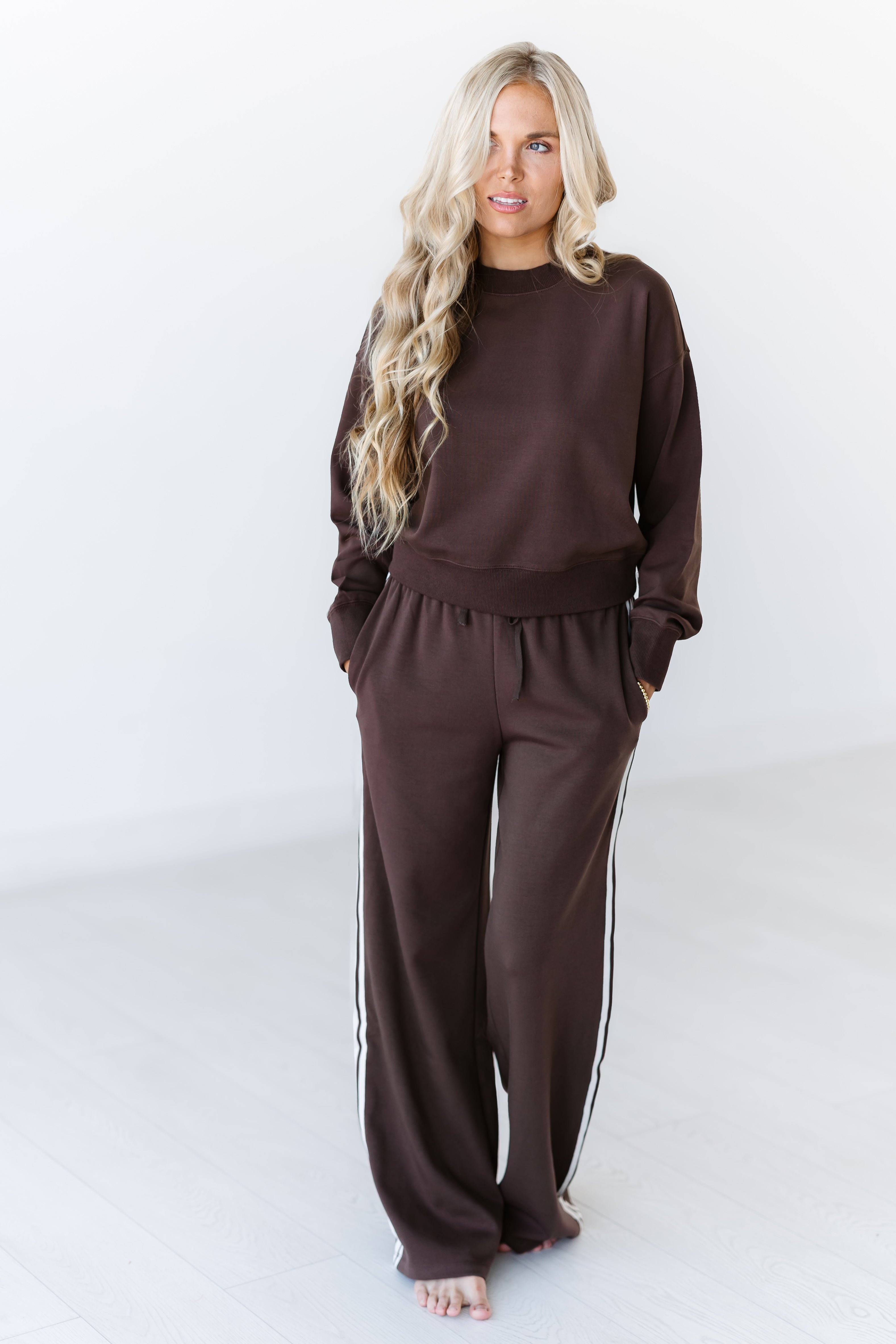 [Z Supply] Rise And Go Sweatshirt - Dark Chocolate