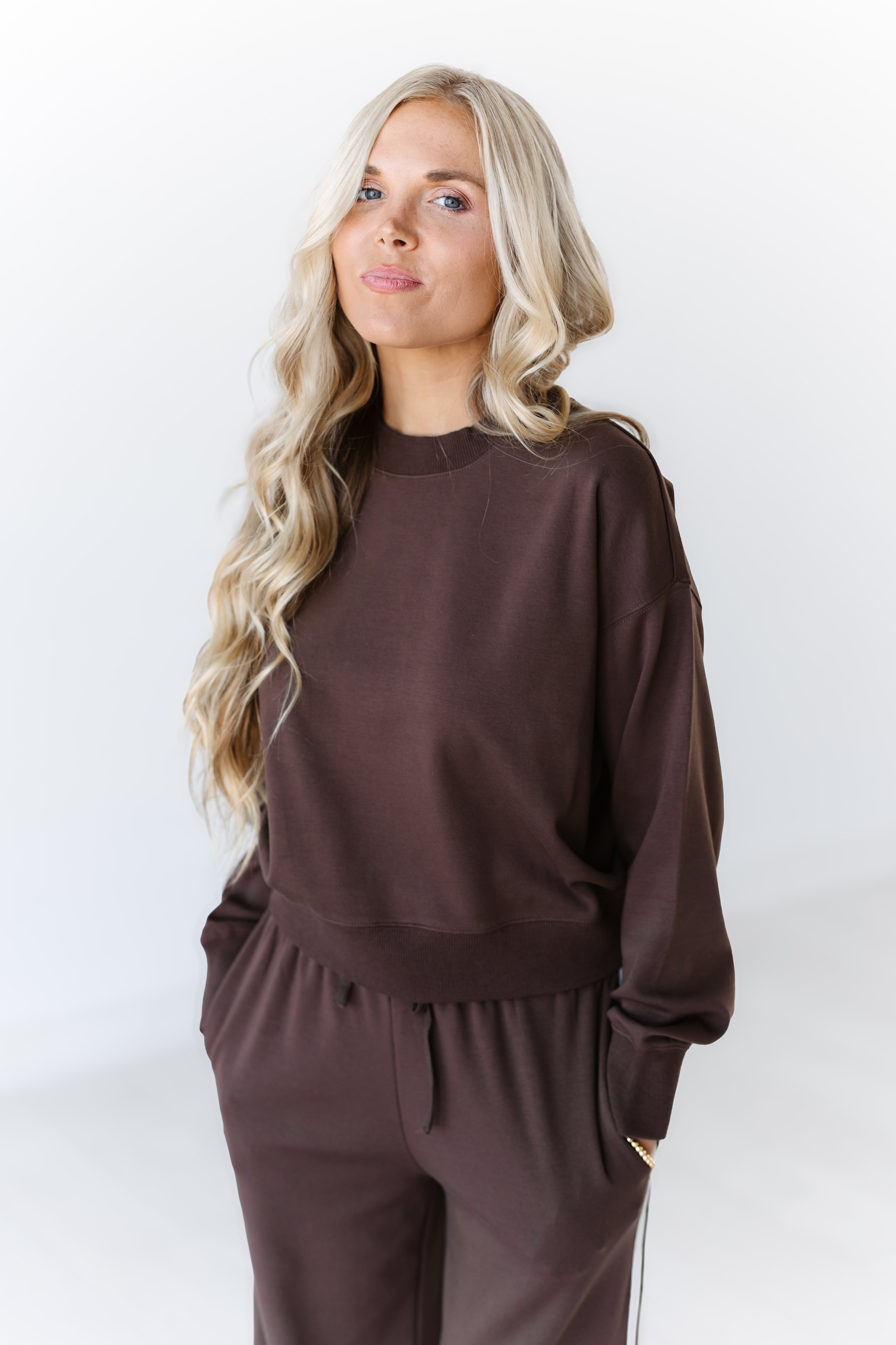 [Z Supply] Rise And Go Sweatshirt - Dark Chocolate