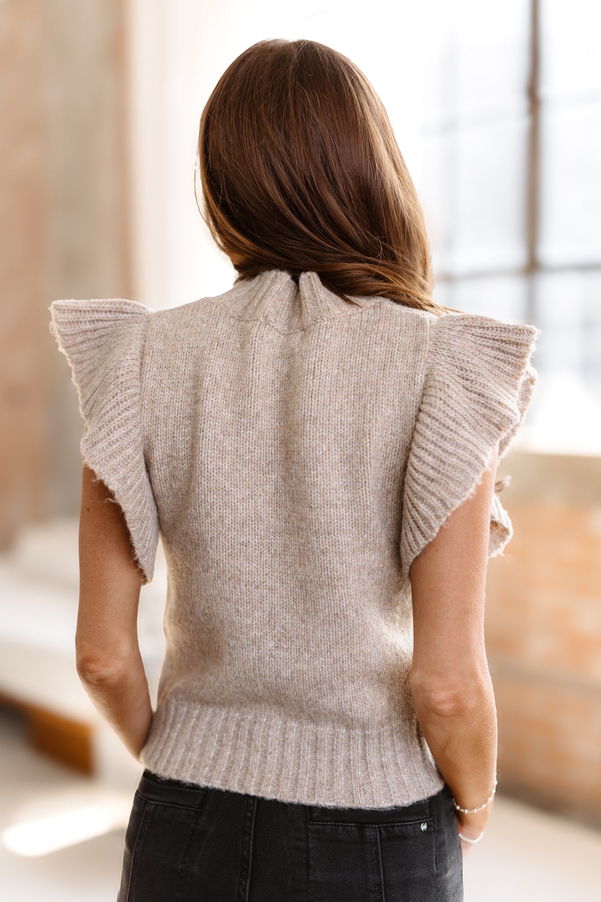 Cozy Lane Sweater Top - Wheat