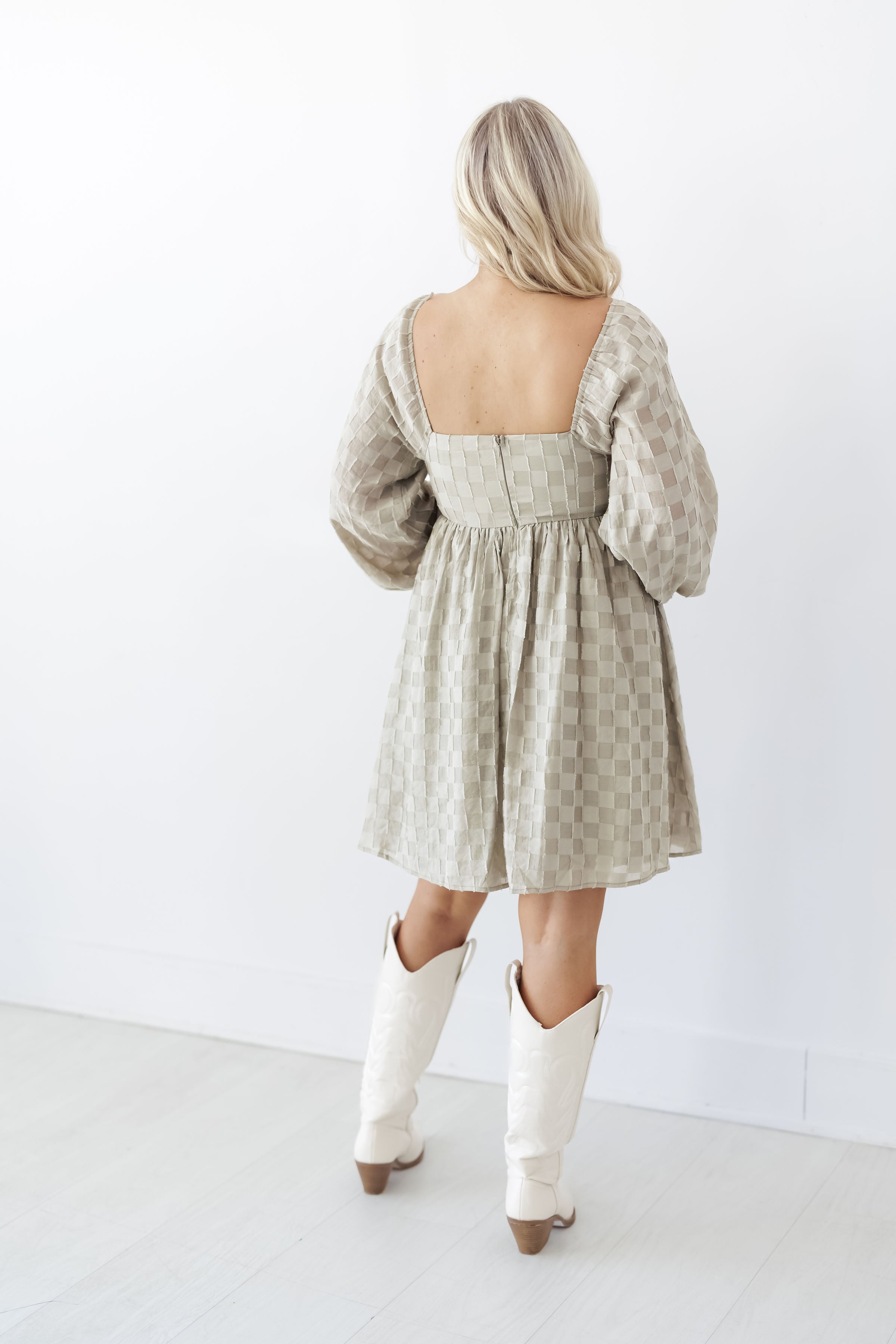 Hannah Mini Dress - Pale Olive