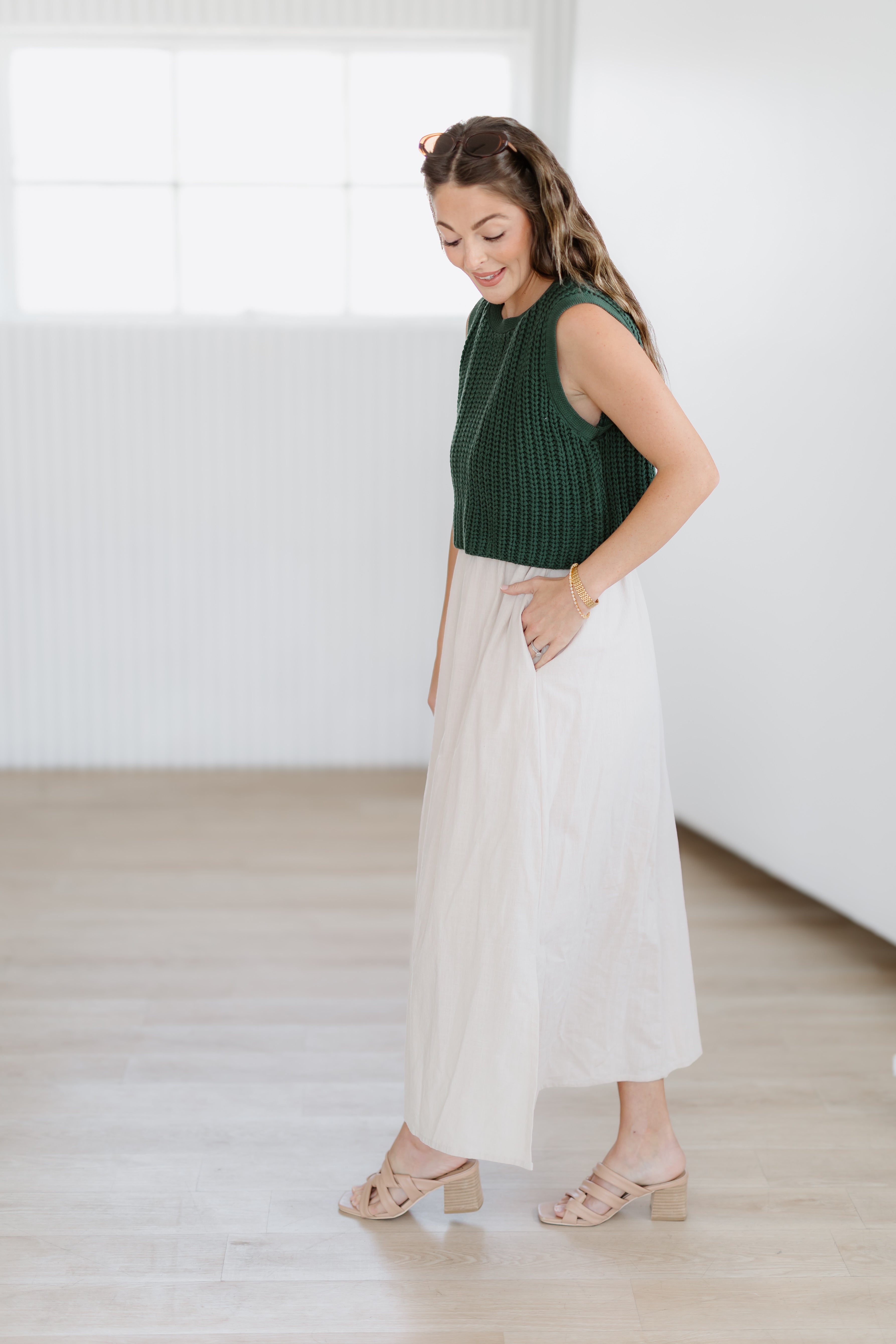 Style Essential Dress - Green/Taupe