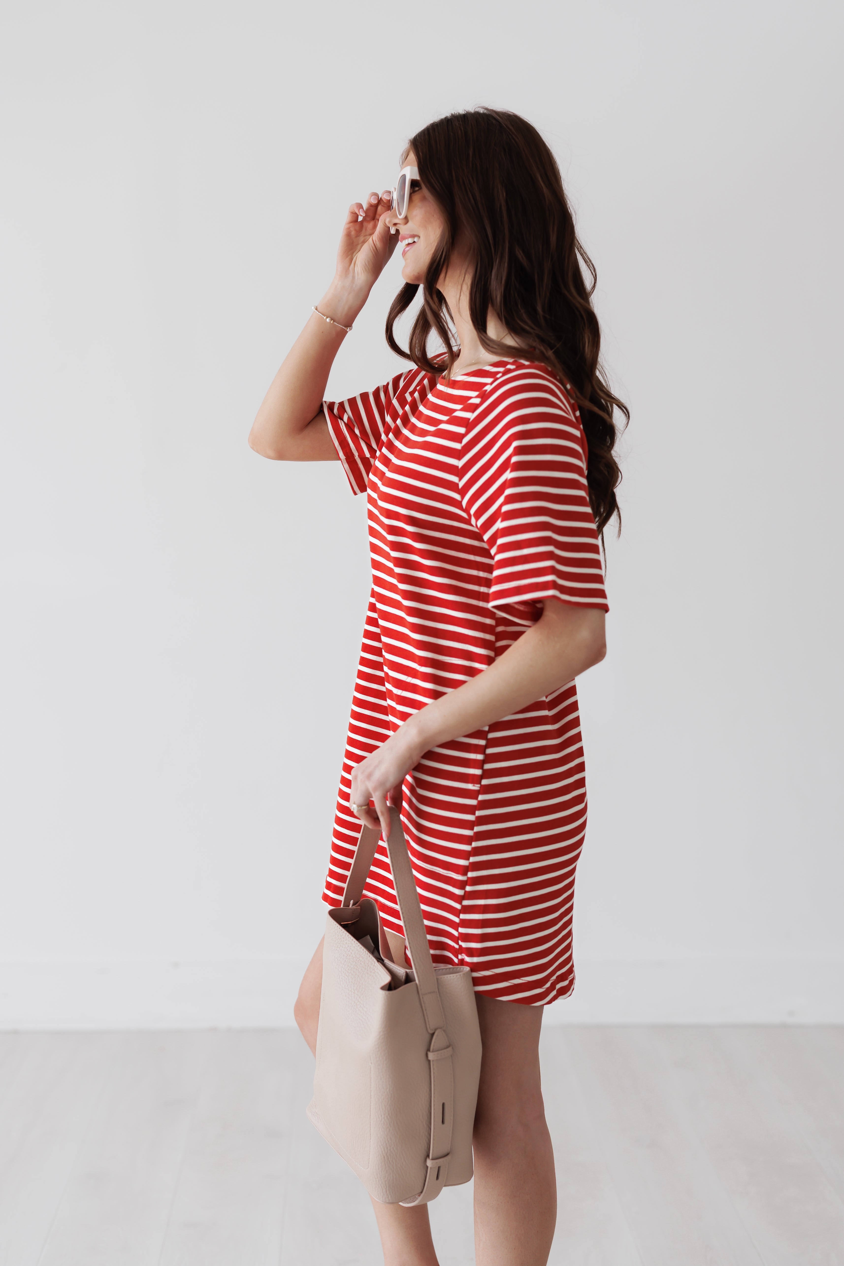 Weekend Wanderer Dress-Red/Ivory