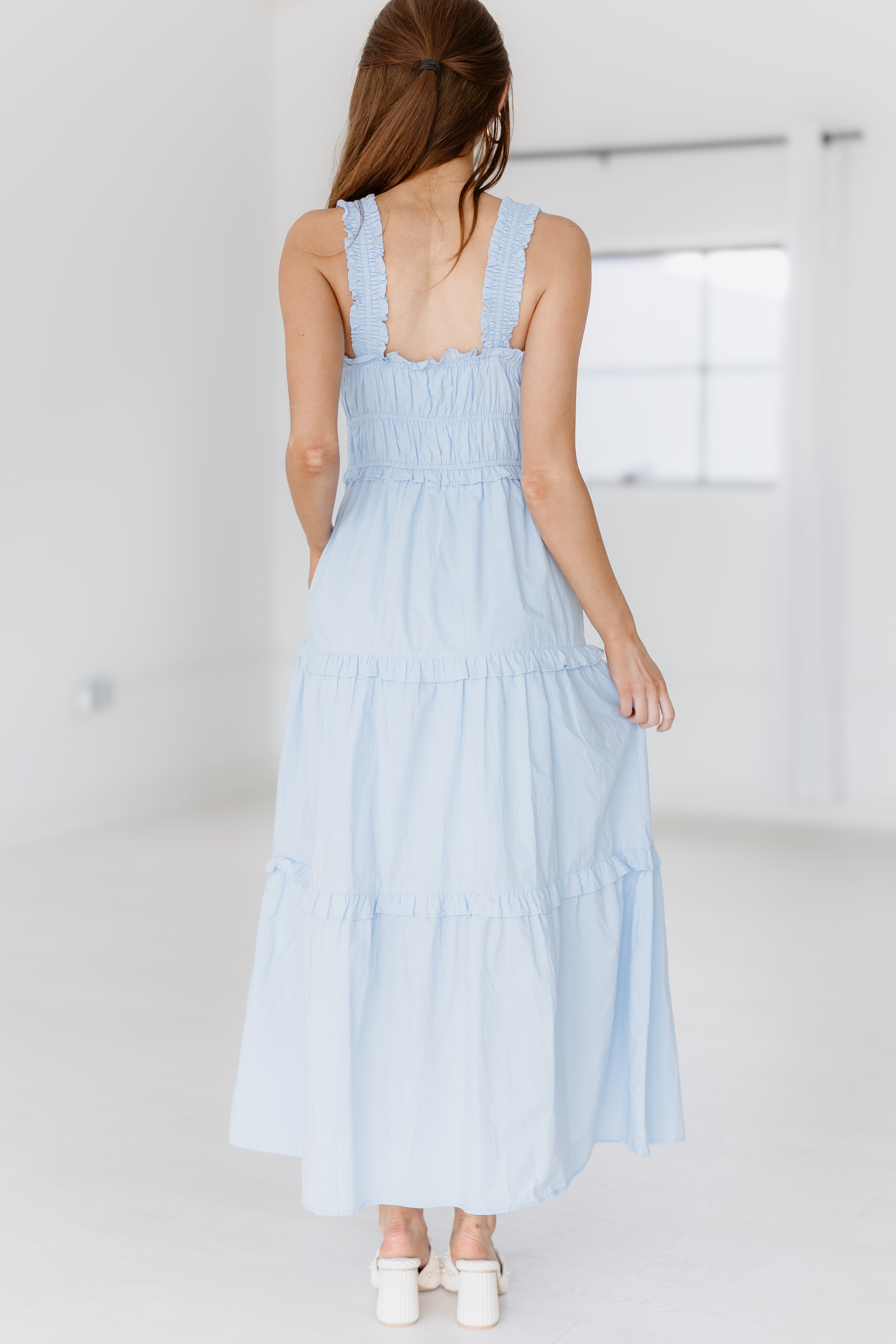 Cassidy Dress - Sky/White