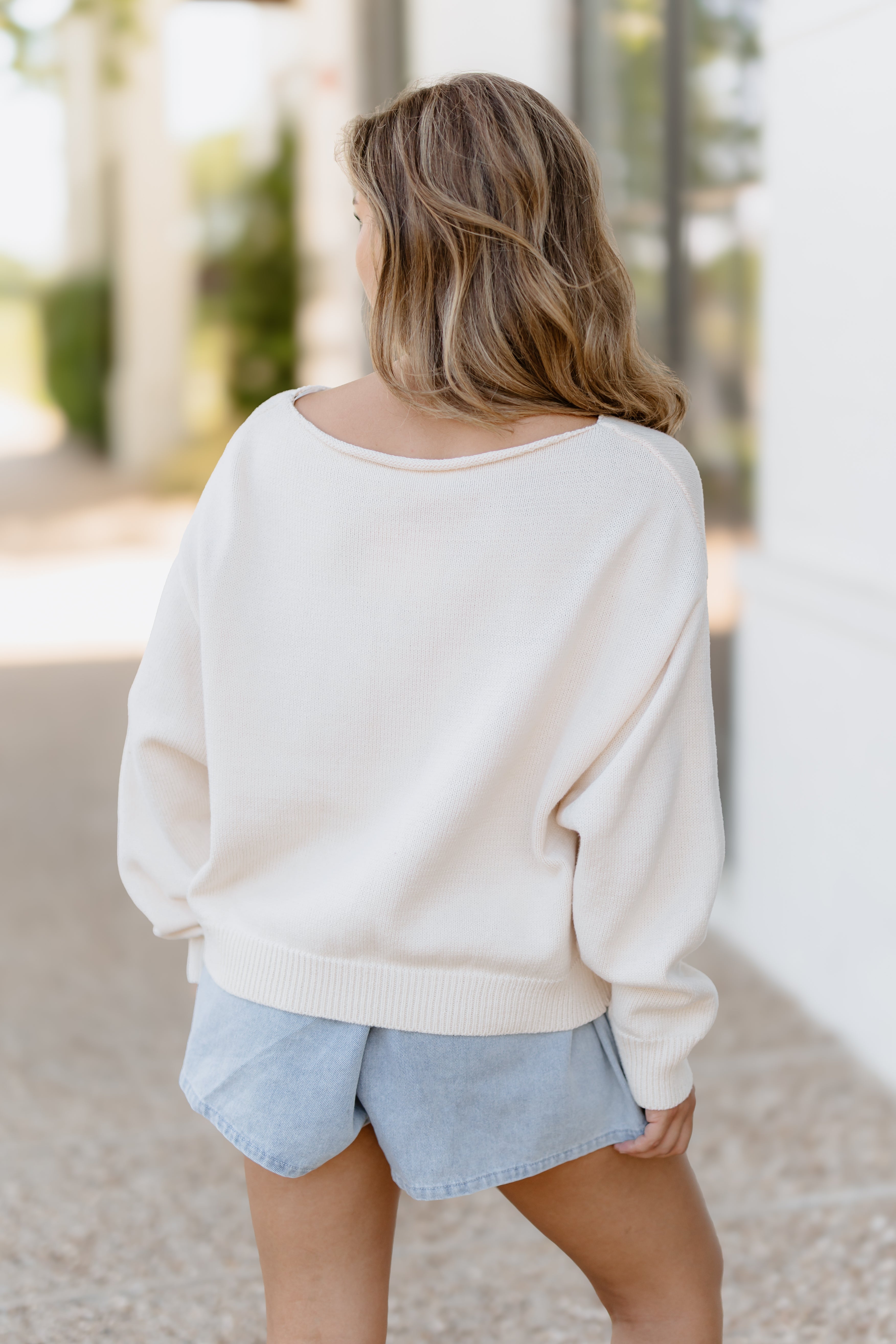 Sail Boat Sweater Top - Ivory