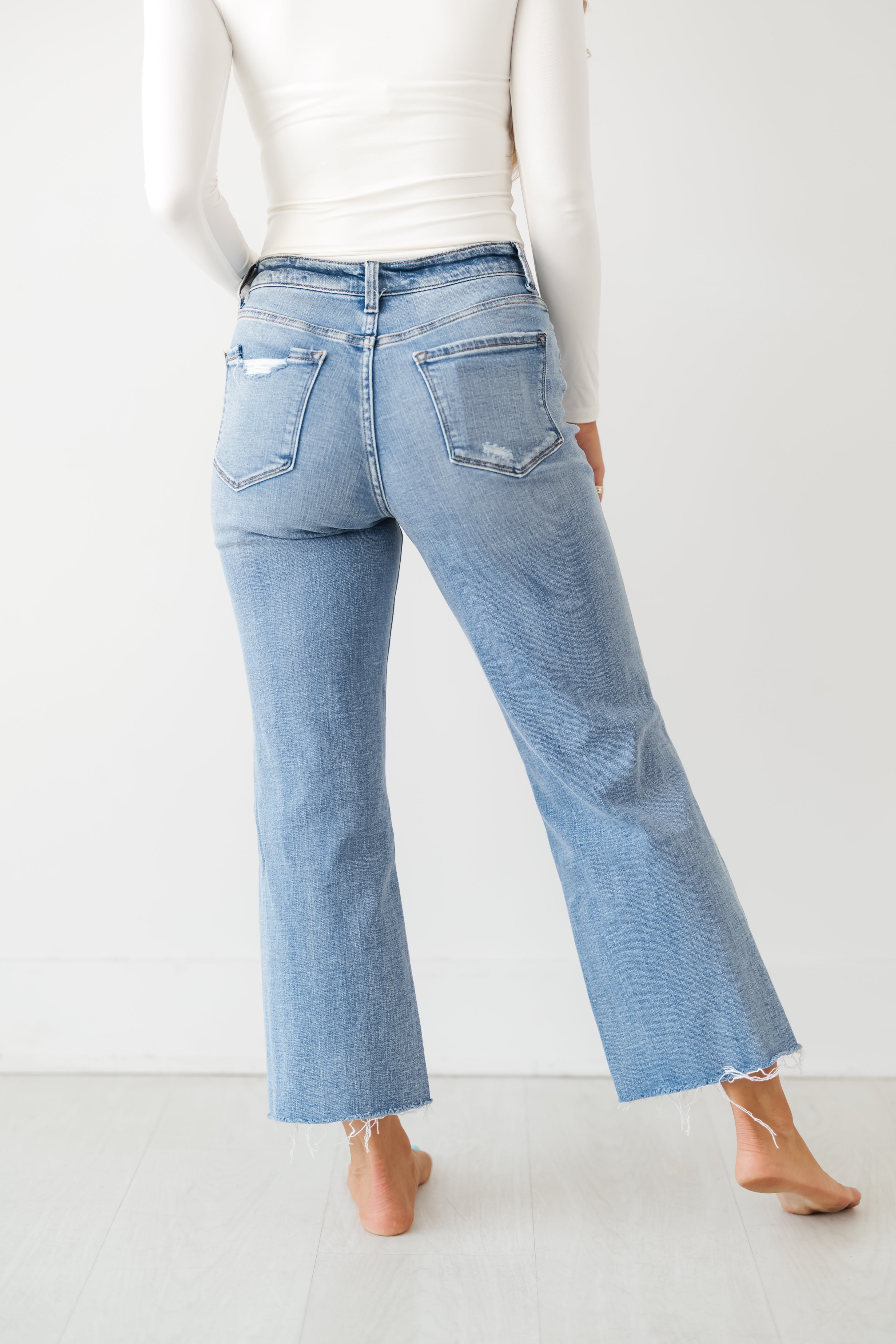 Corey High Rise Slim Wide Jeans