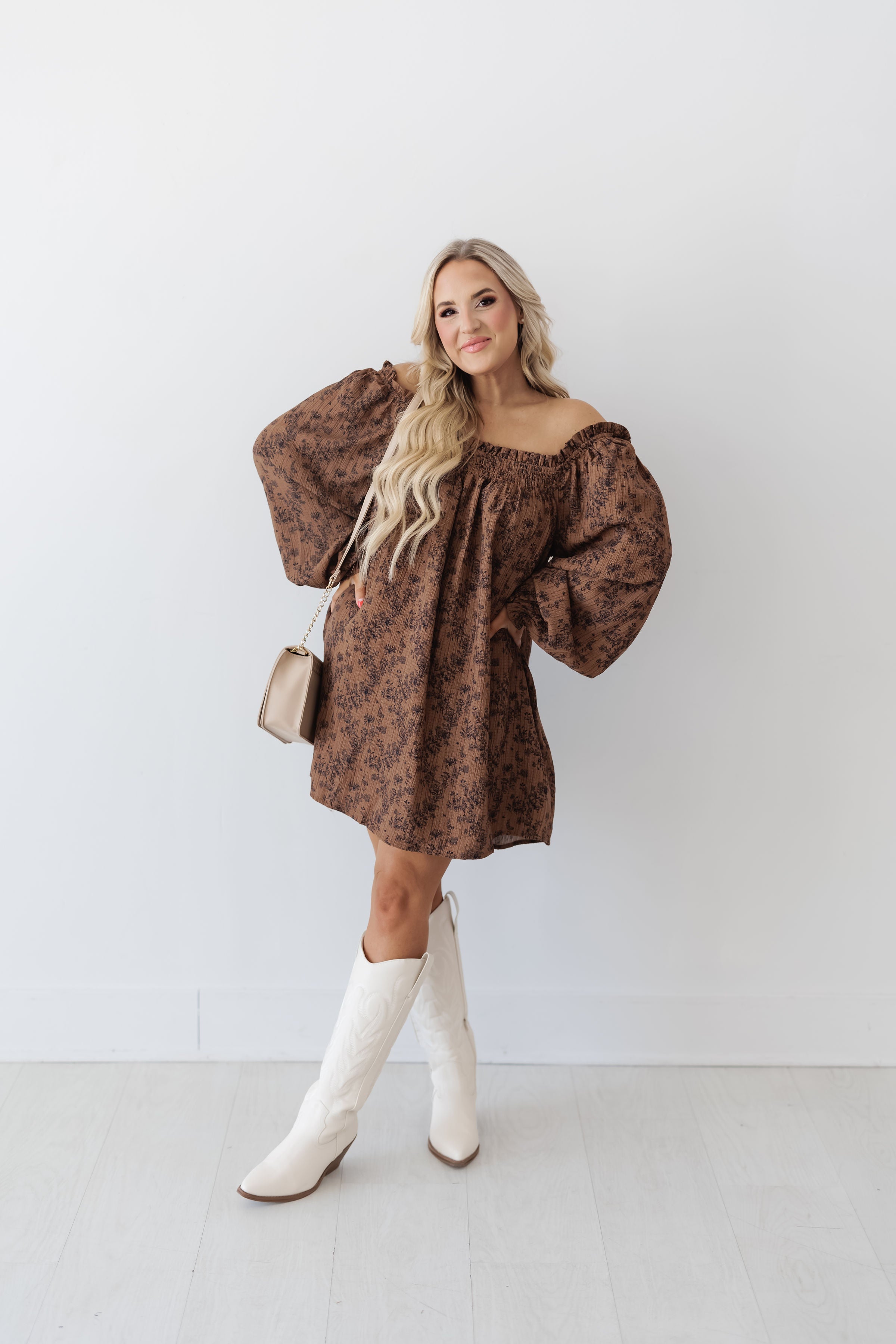 Trinity Mini Dress - Brown