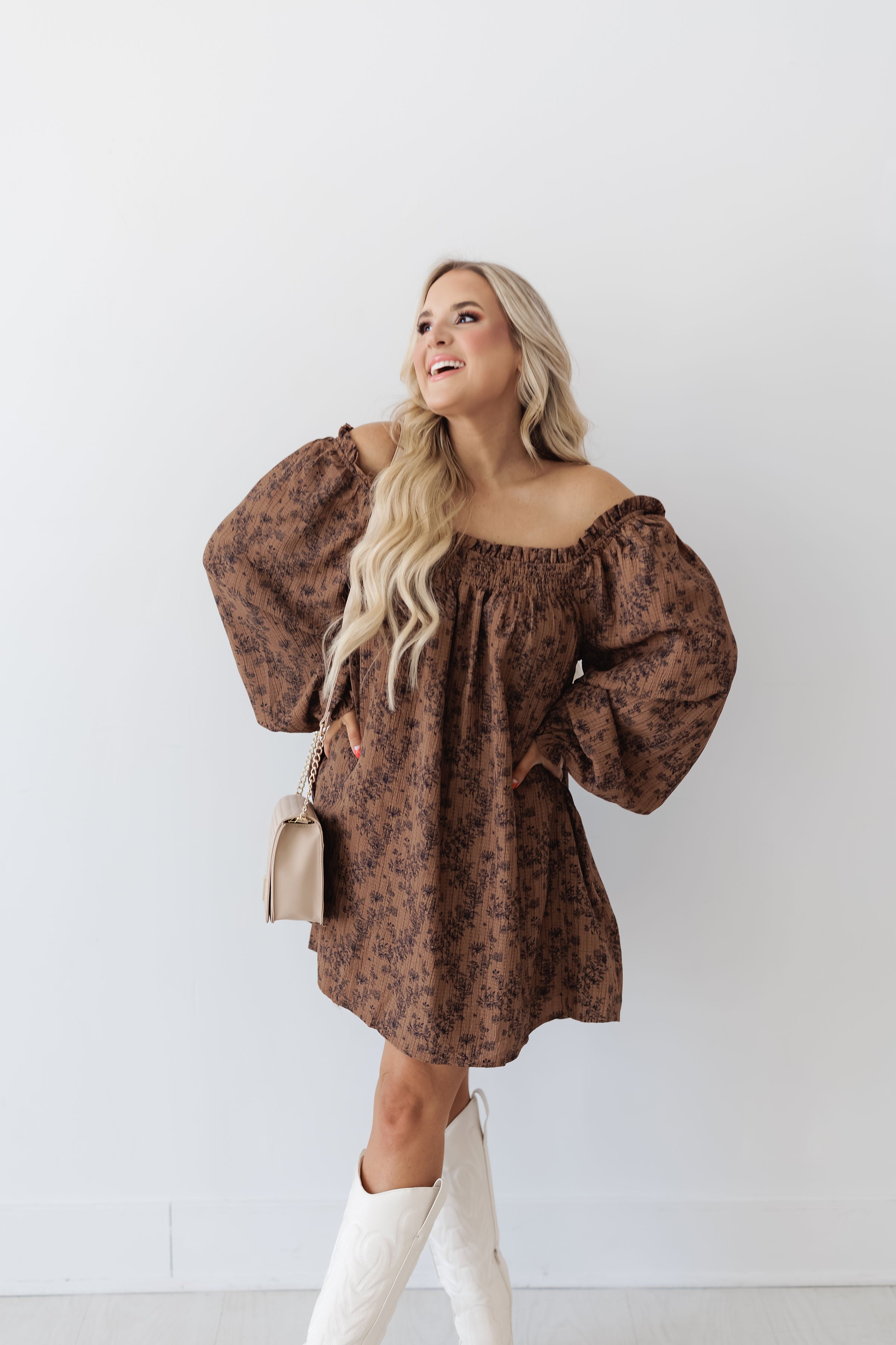 Trinity Mini Dress - Brown