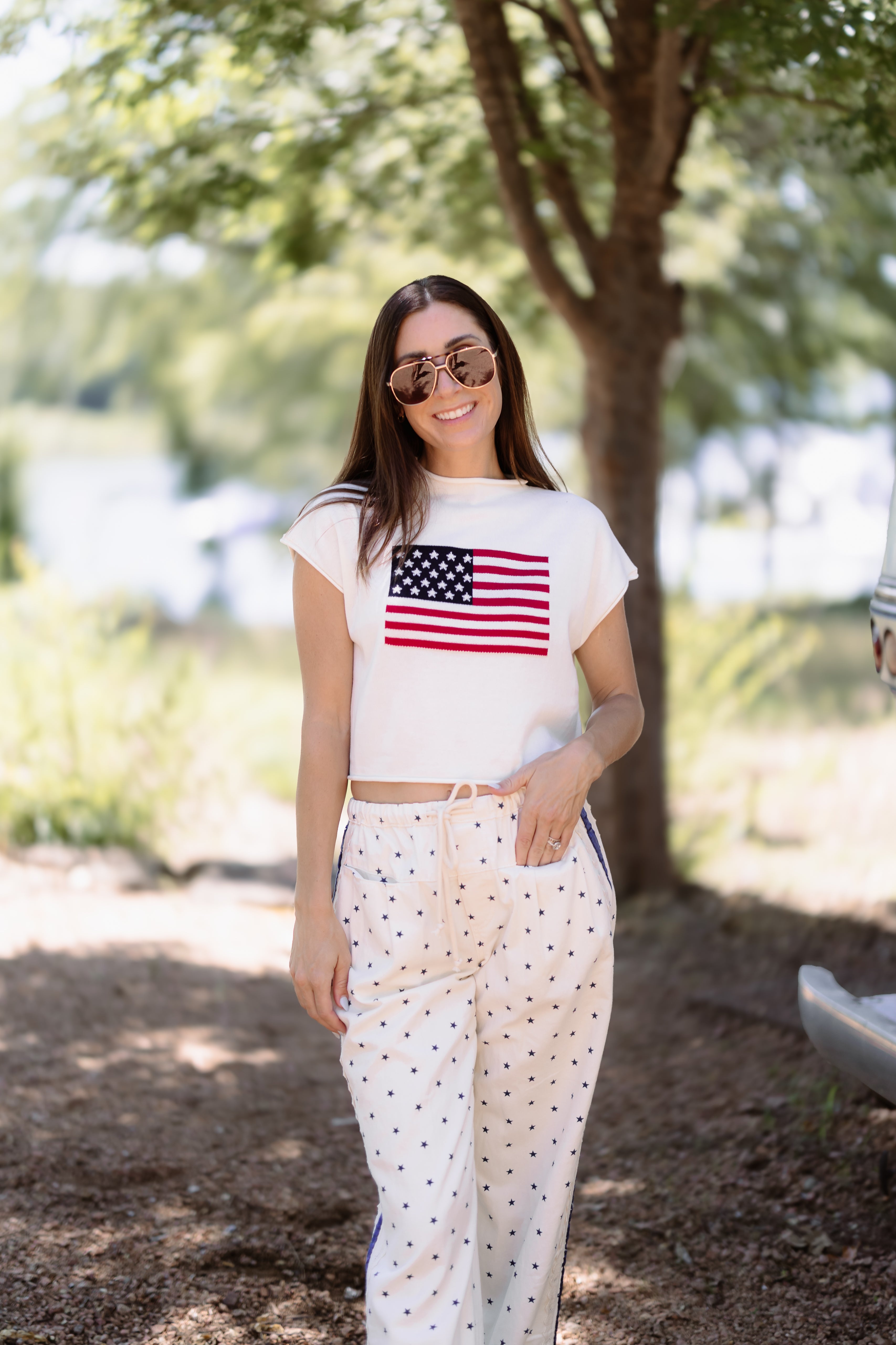 USA Flag Graphic Sweater
