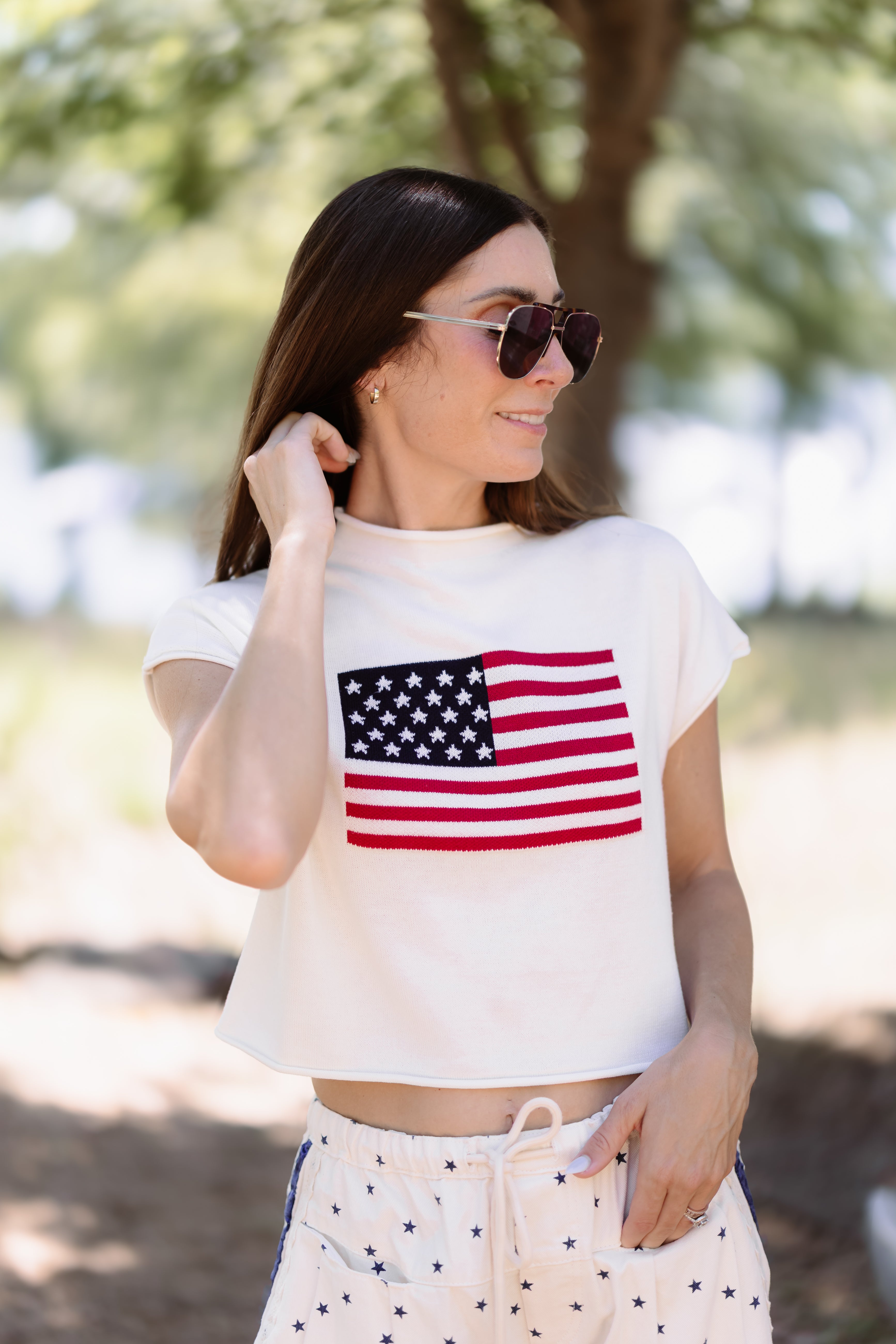 USA Flag Graphic Sweater