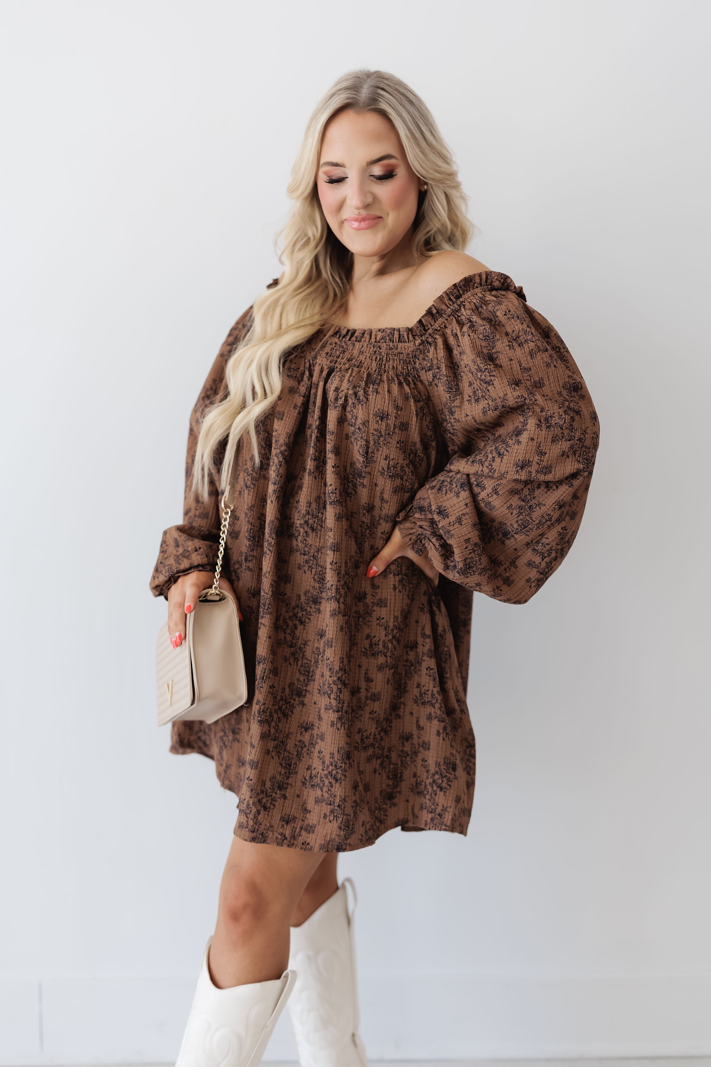 Trinity Mini Dress - Brown