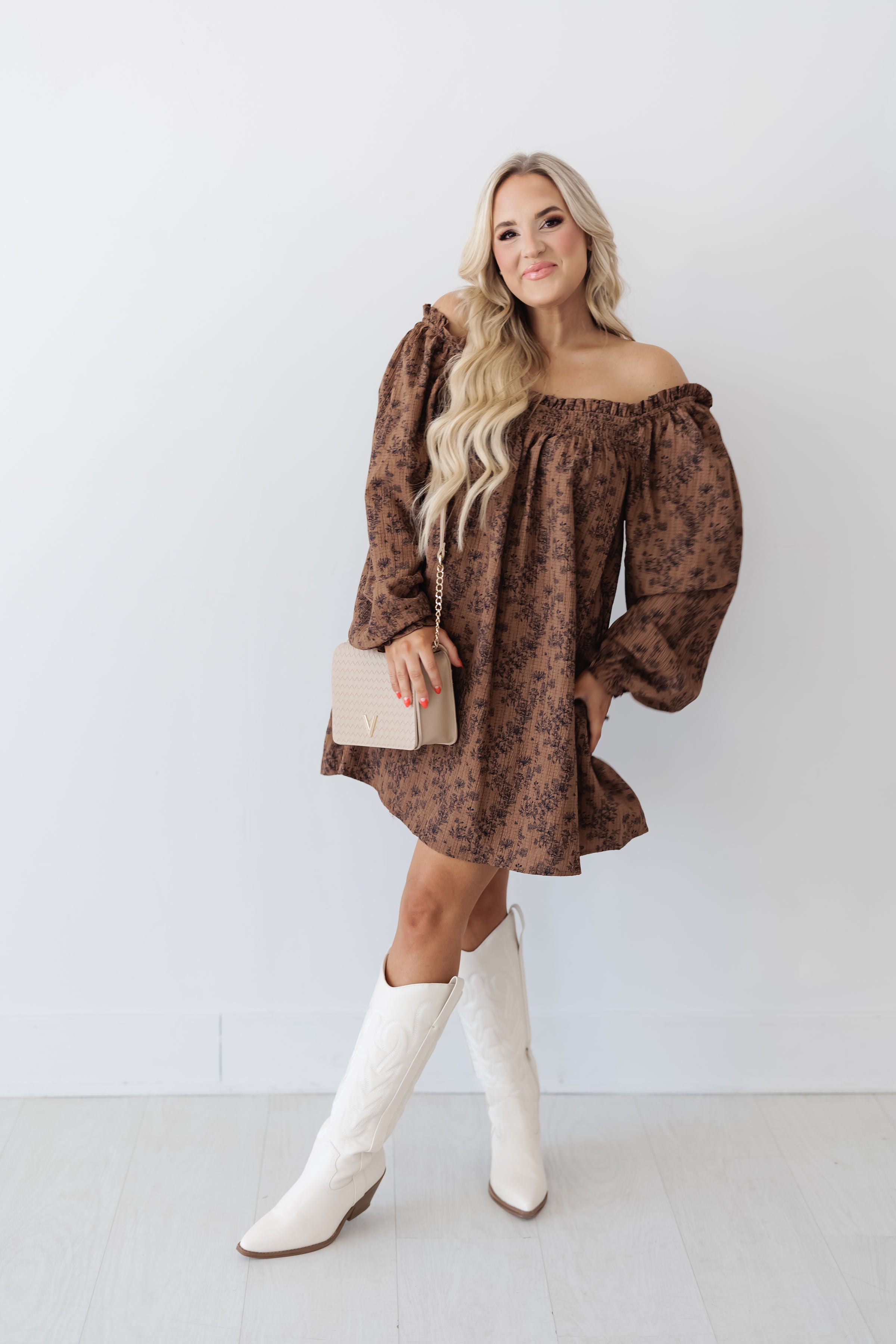 Trinity Mini Dress - Brown