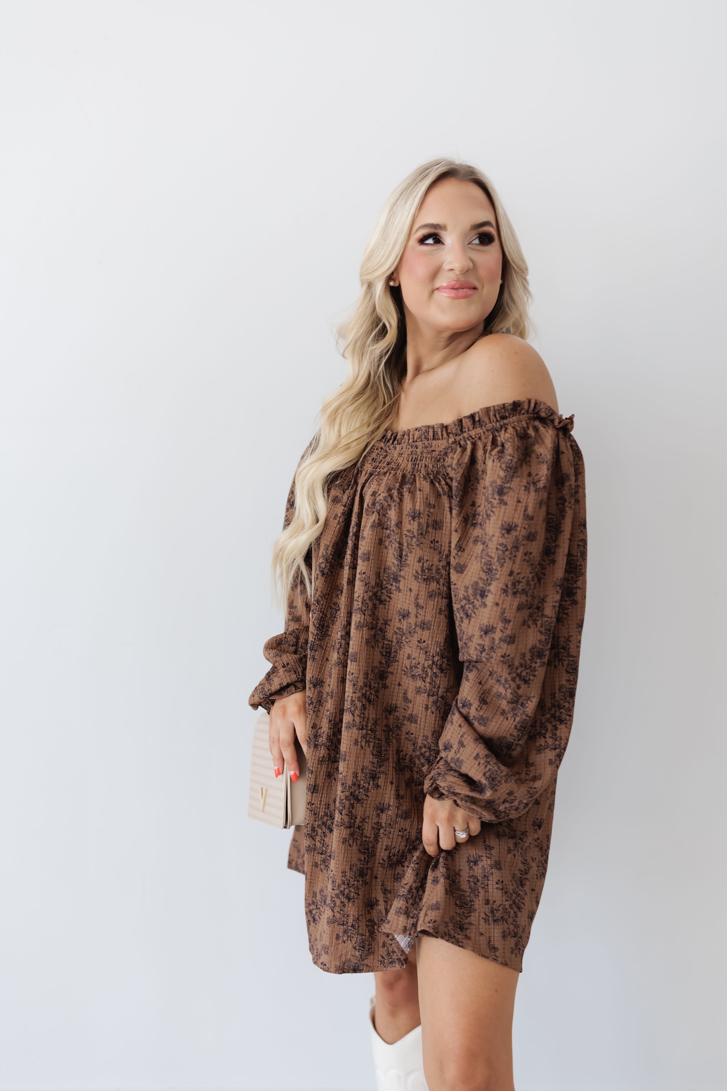 Trinity Mini Dress - Brown