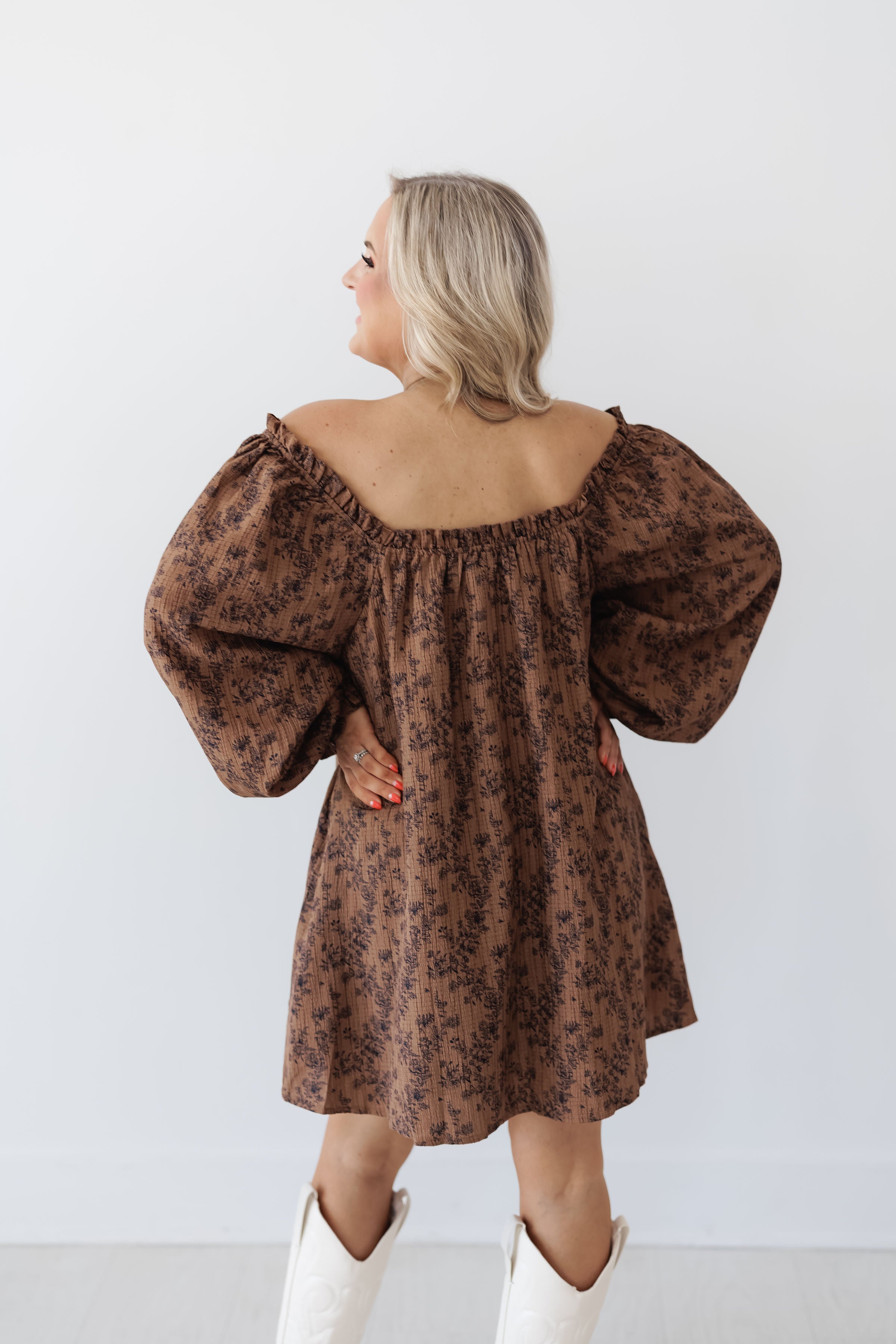 Trinity Mini Dress - Brown