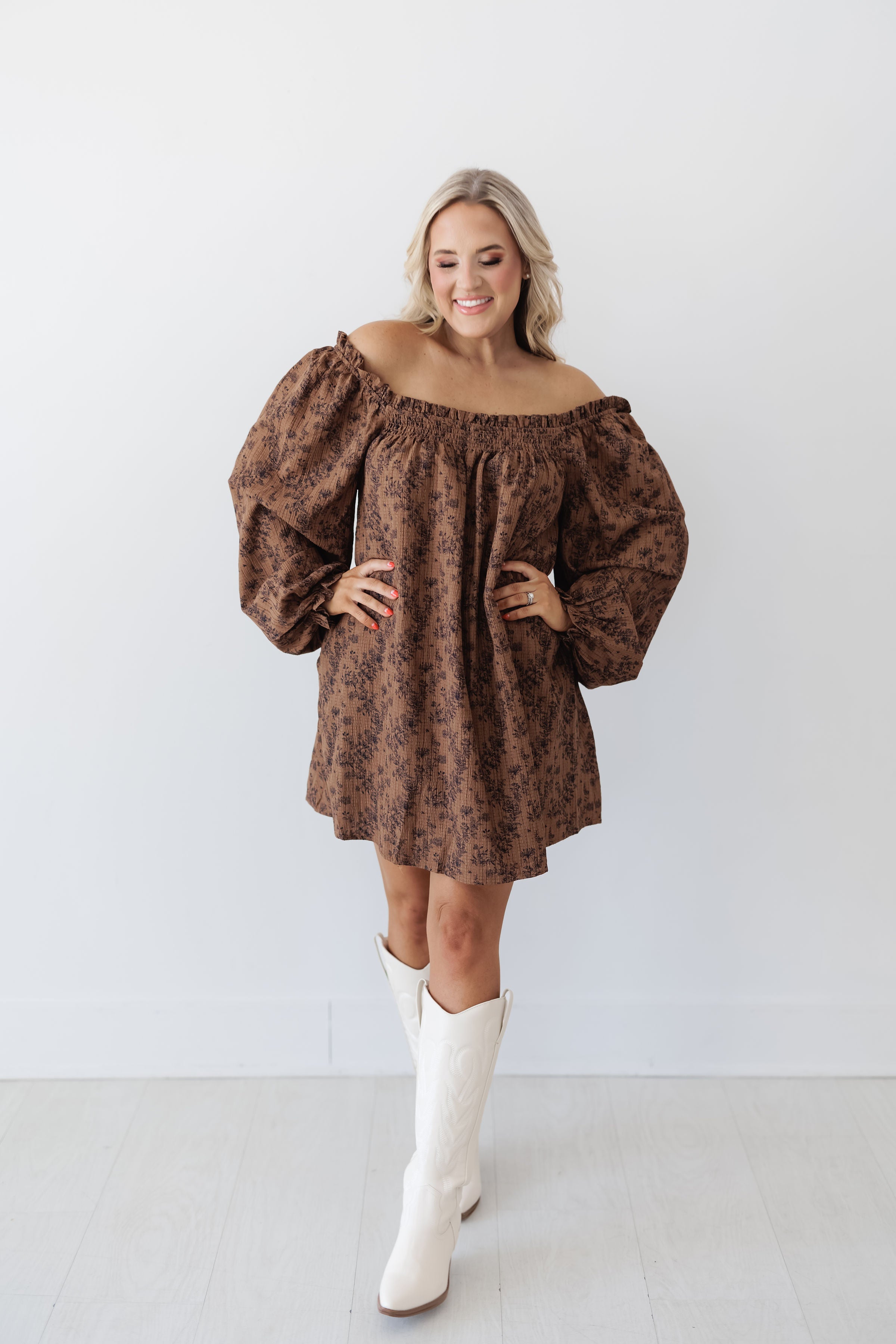 Trinity Mini Dress - Brown