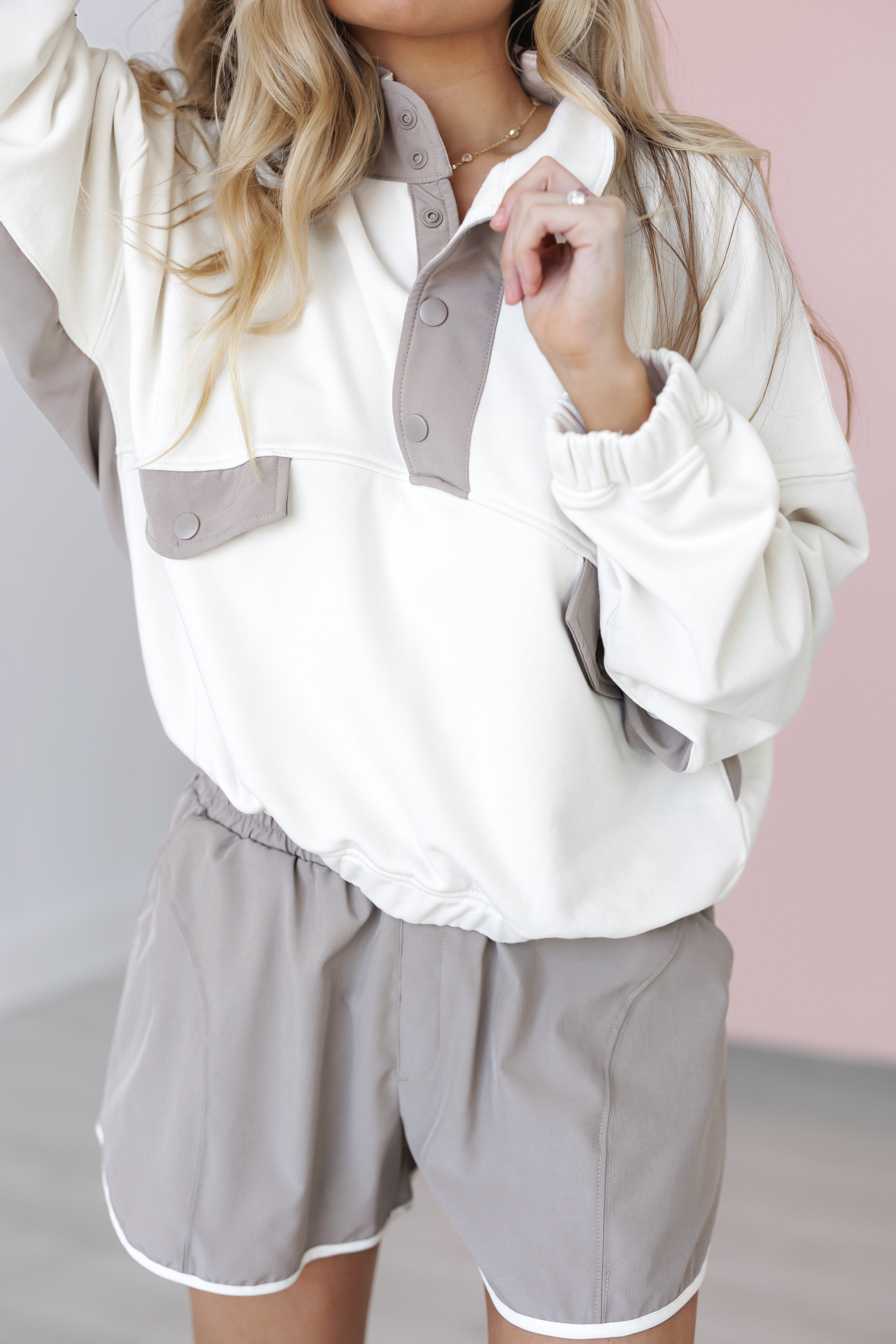 Never Settle Top & Shorts Set - Bone/Lt. Mocha