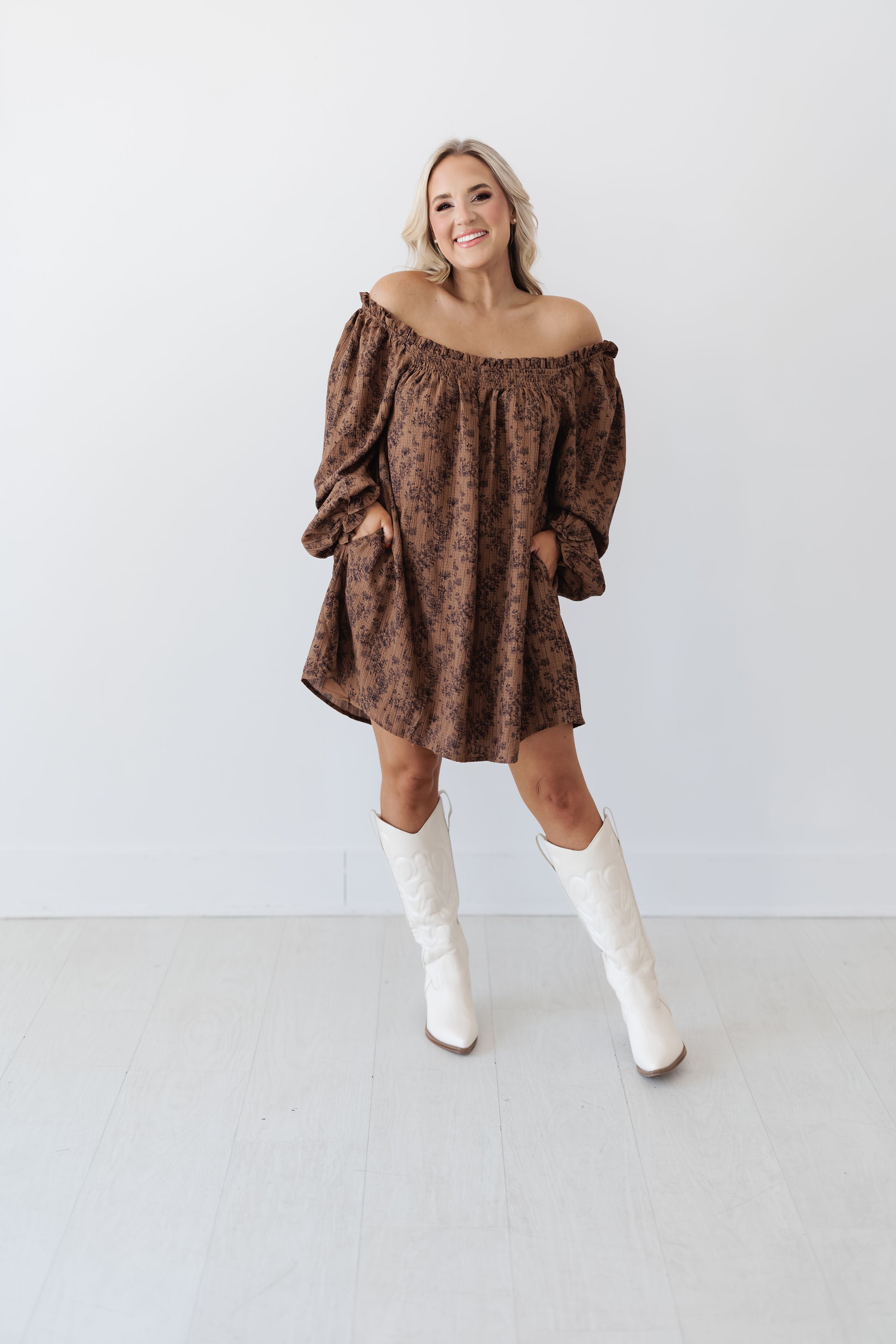 Trinity Mini Dress - Brown