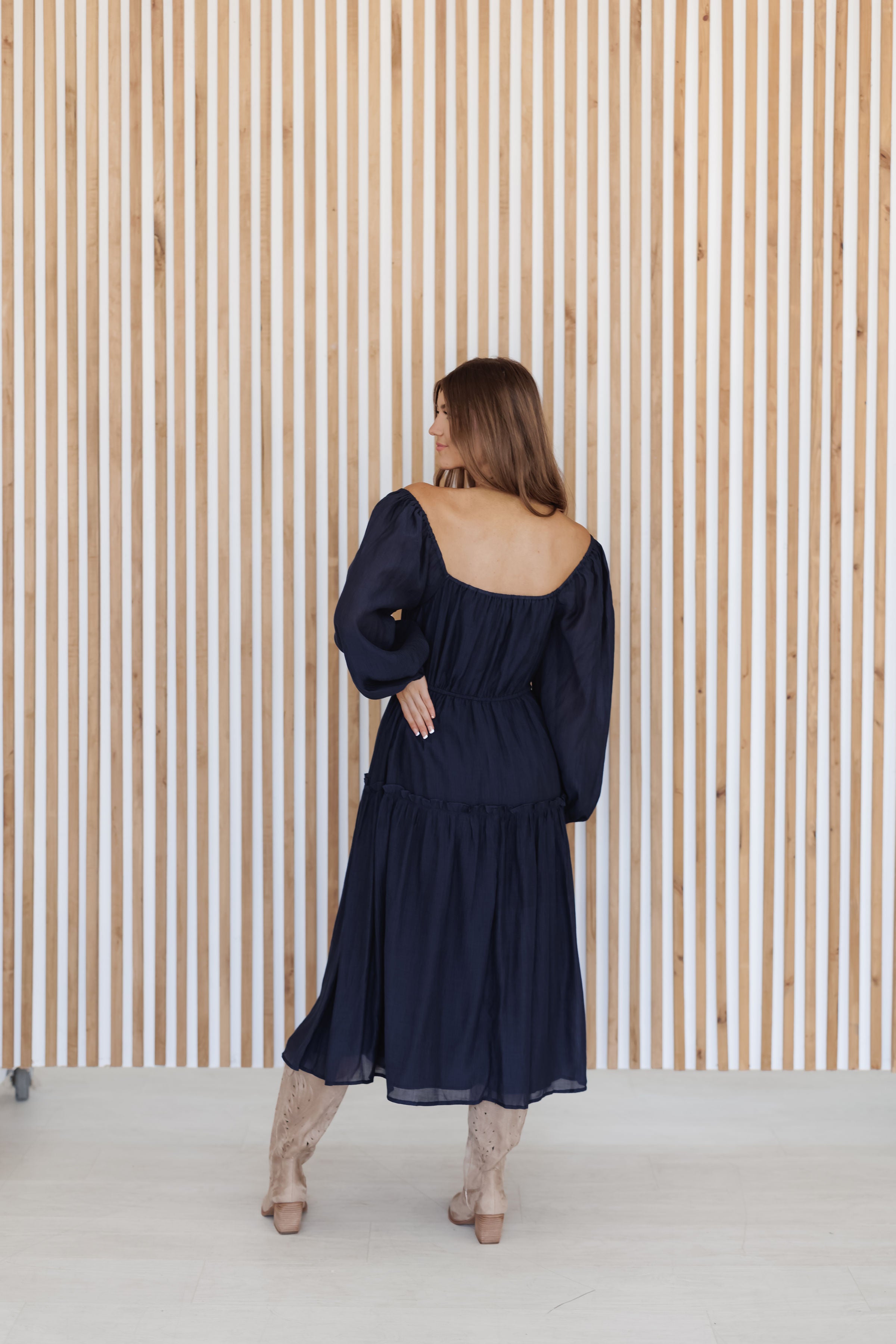 Autumn Romance Dress - Navy