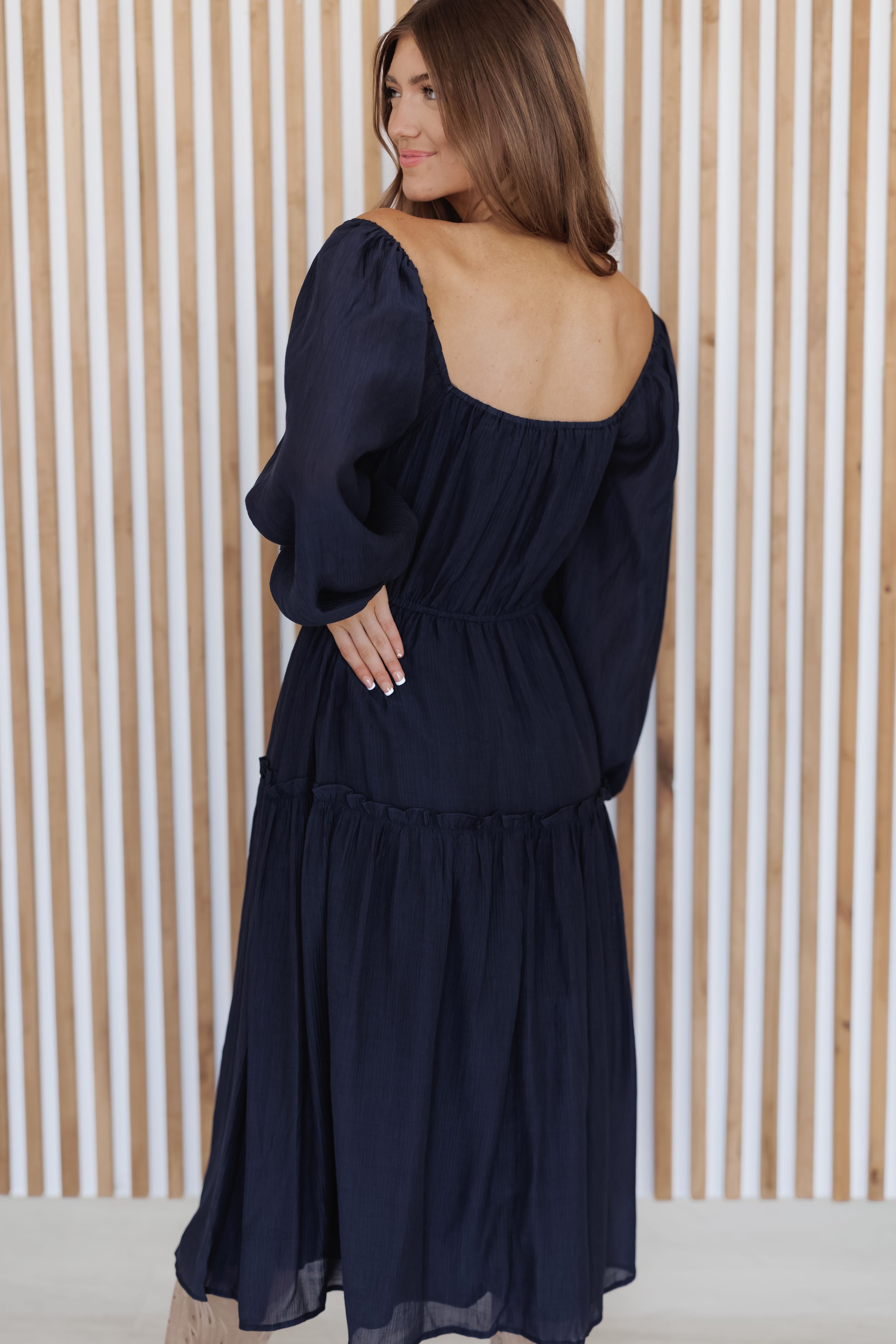 Autumn Romance Dress - Navy