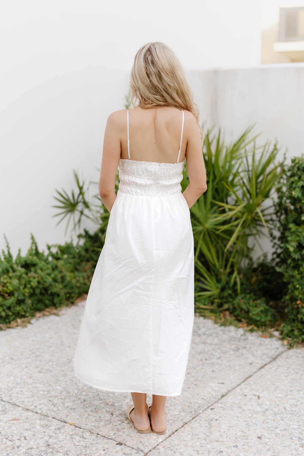Katalina Dress-White/Blue - FINAL SALE