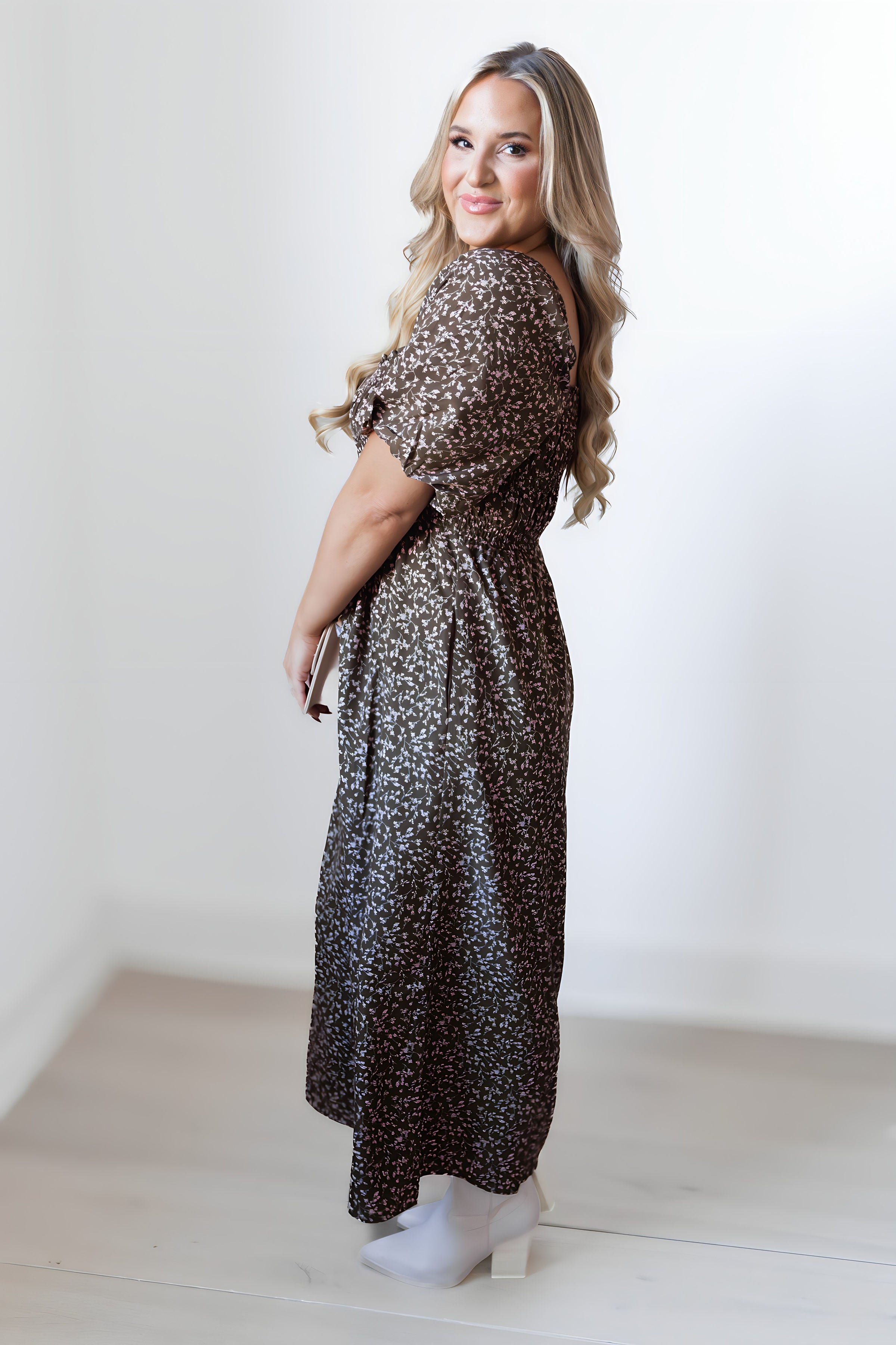 Cassidy Dress - Olive/Pink