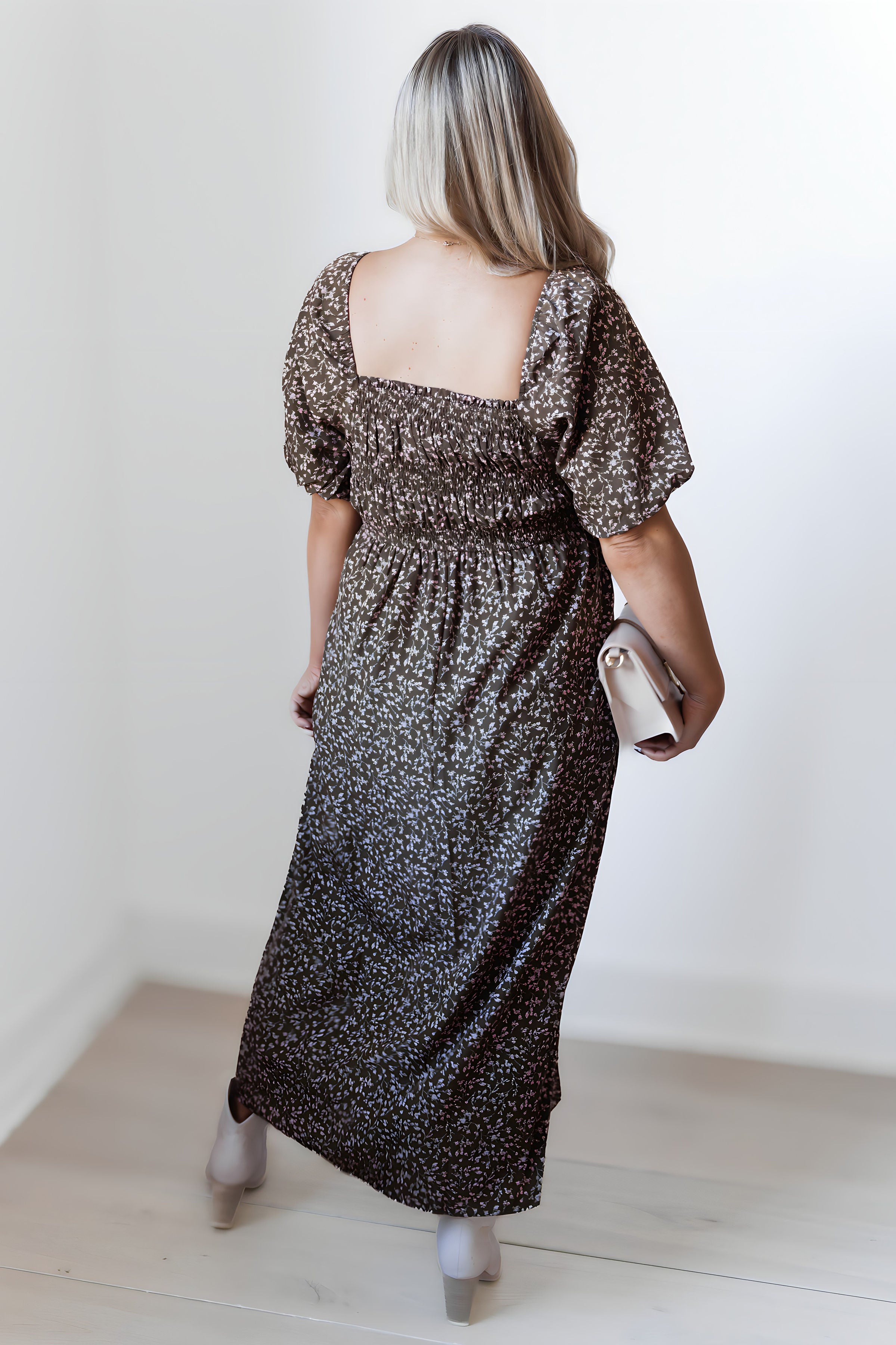 Cassidy Dress - Olive/Pink