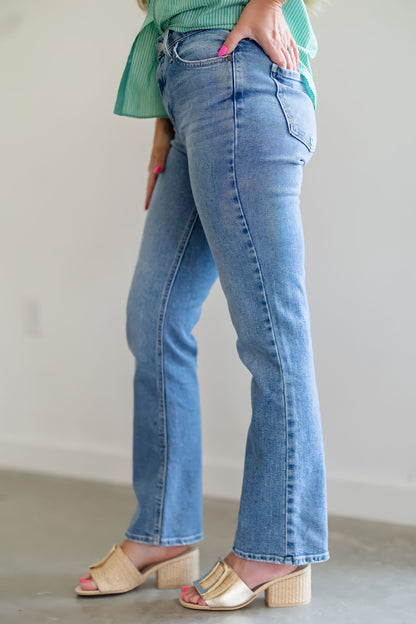 Saul Slim Cropped Bootcut Jeans - Medium Wash - FINAL SALE