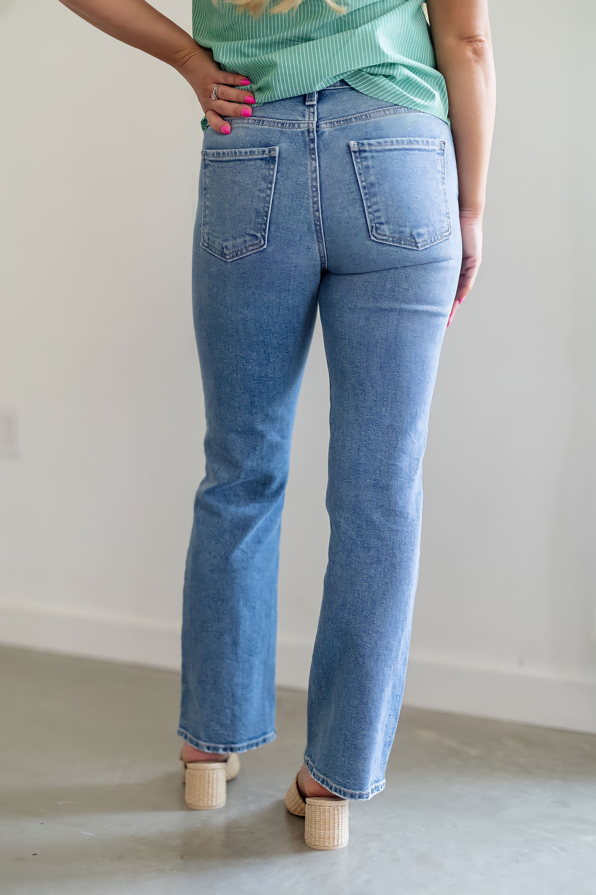 Saul Slim Cropped Bootcut Jeans - Medium Wash - FINAL SALE