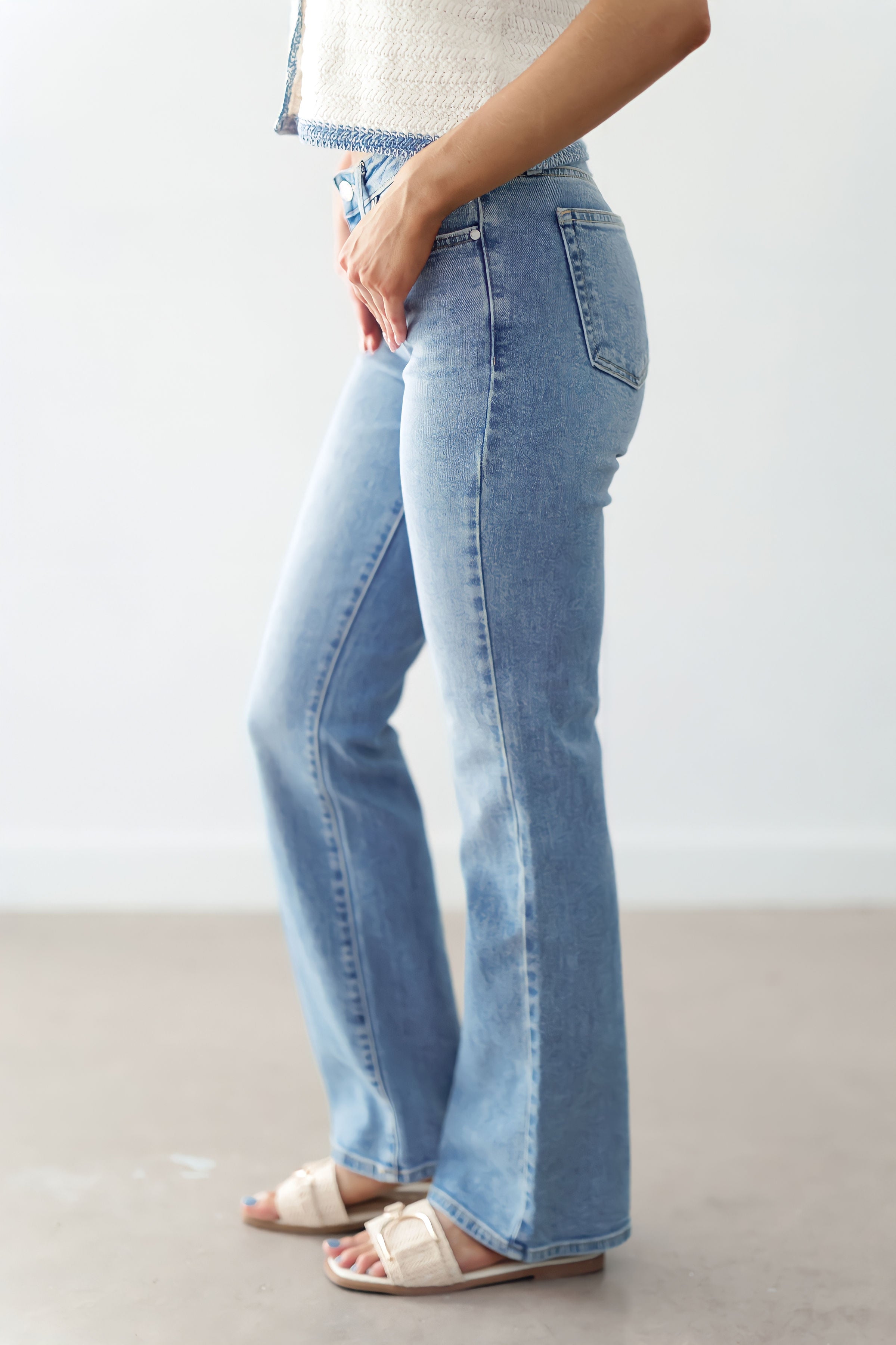 Rory Low Rise Slim Bootcut Jeans - Lt. Denim - FINAL SALE