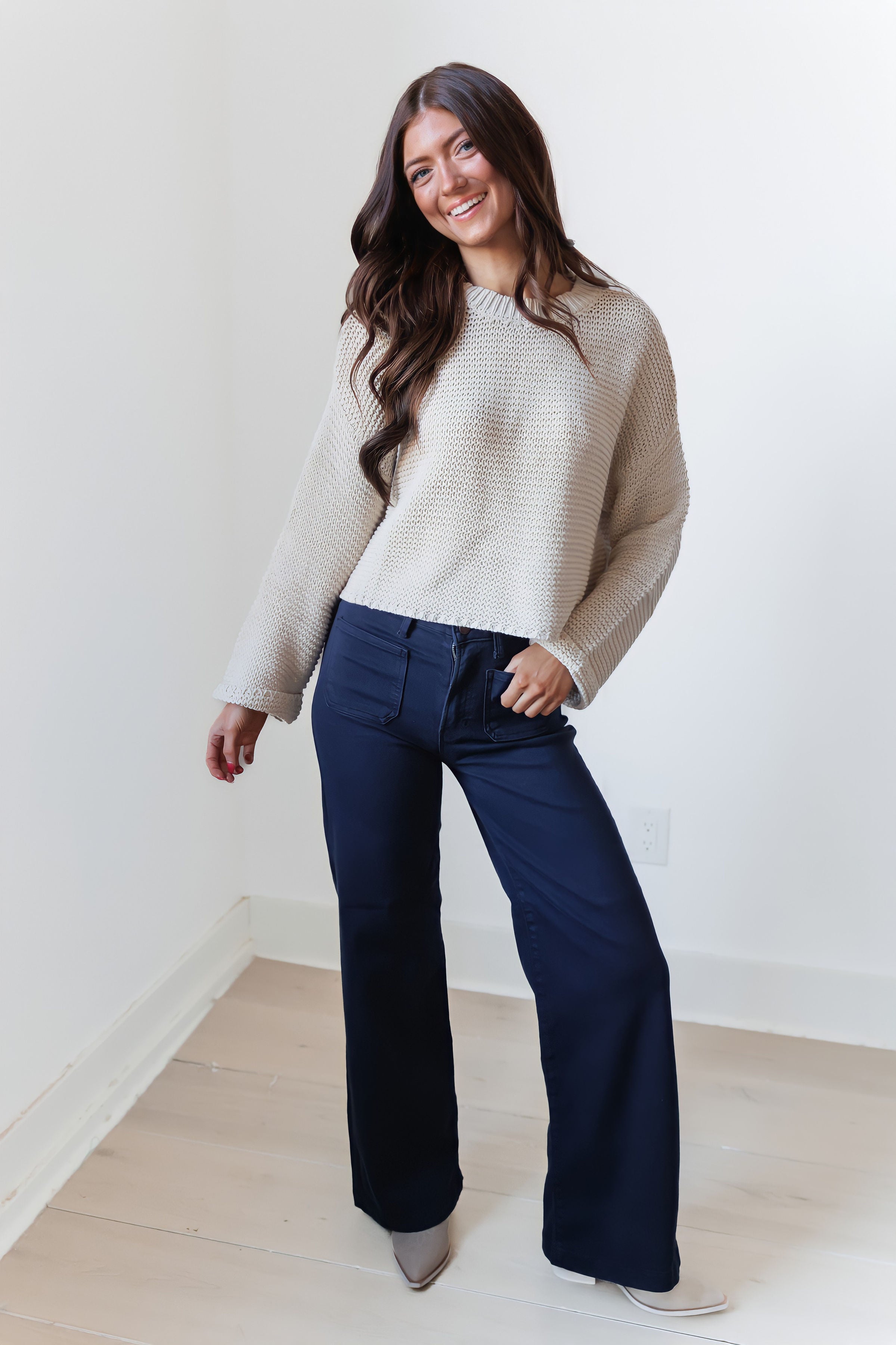 Dakota Sweater Top - Cream