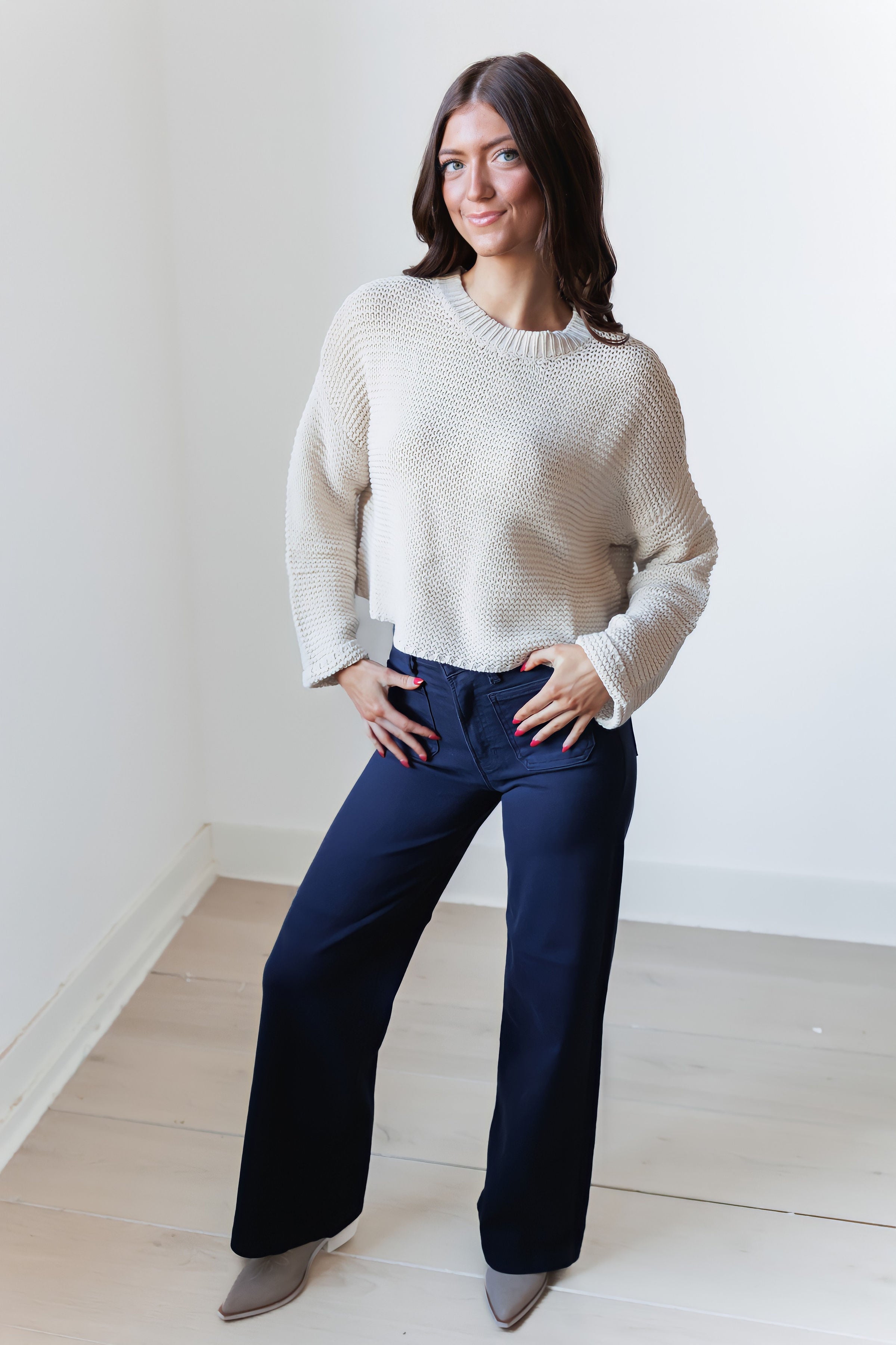 Dakota Sweater Top - Cream