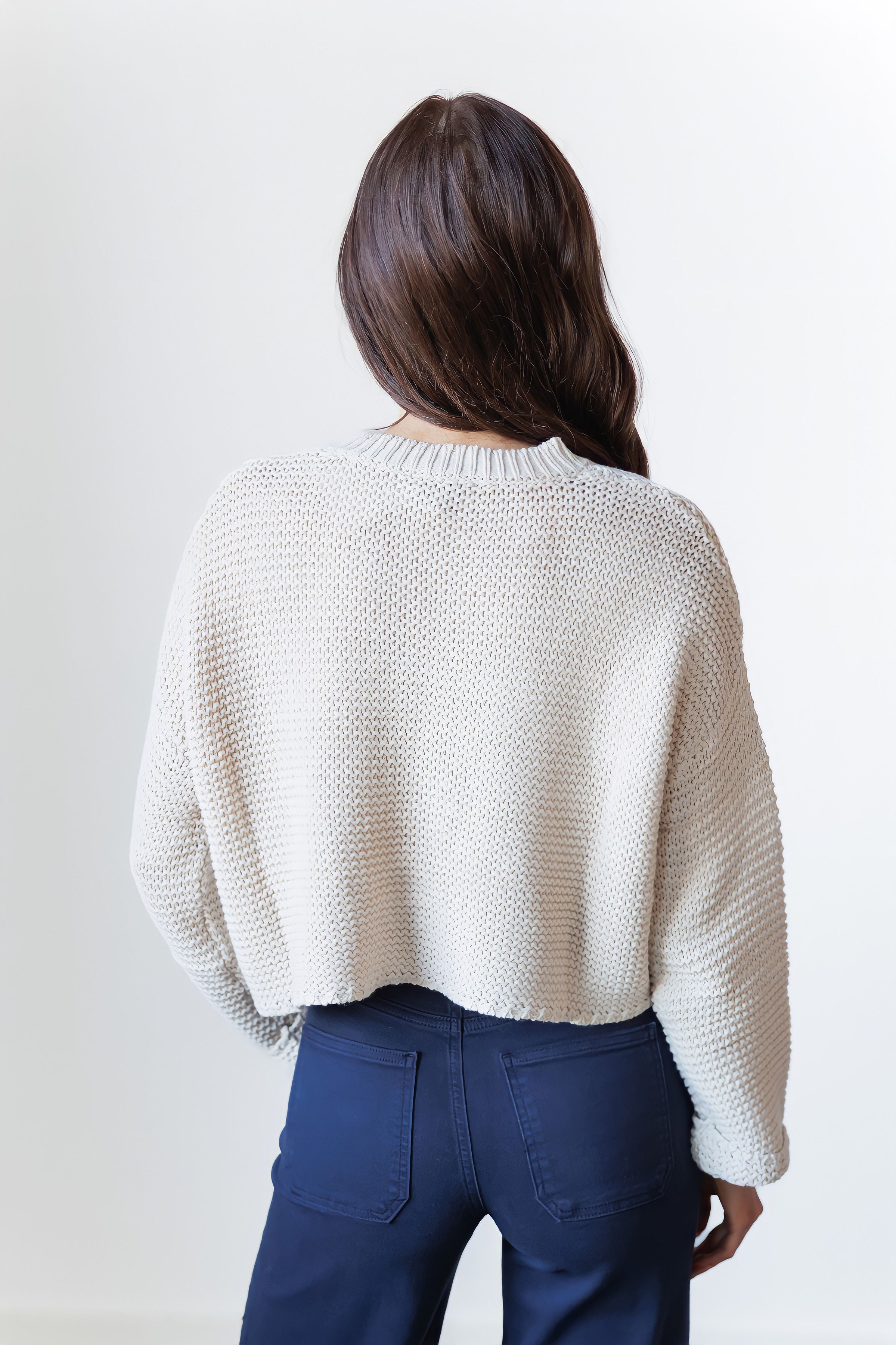 Dakota Sweater Top - Cream