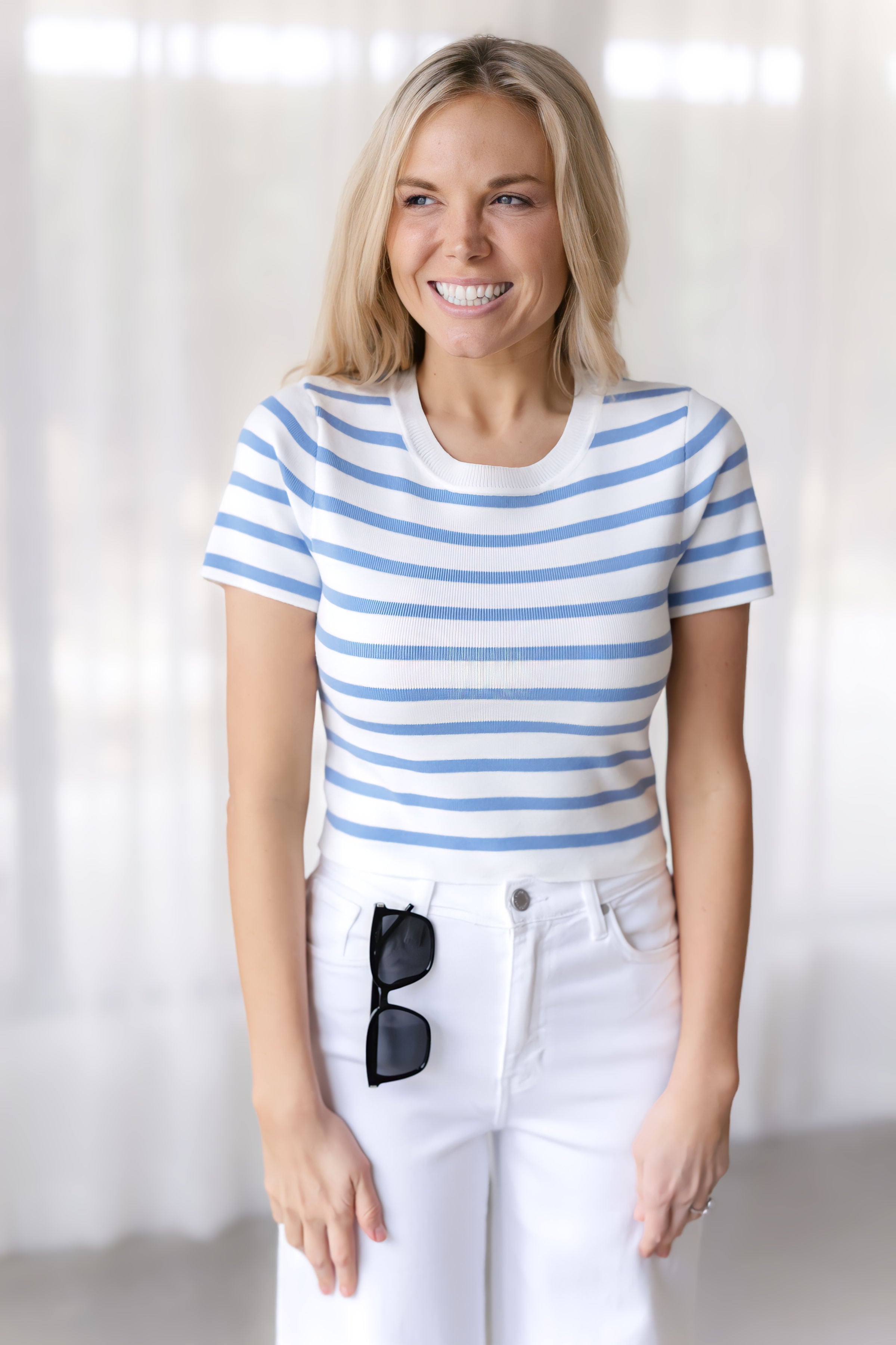 Go The Distance Top - Ice Blue