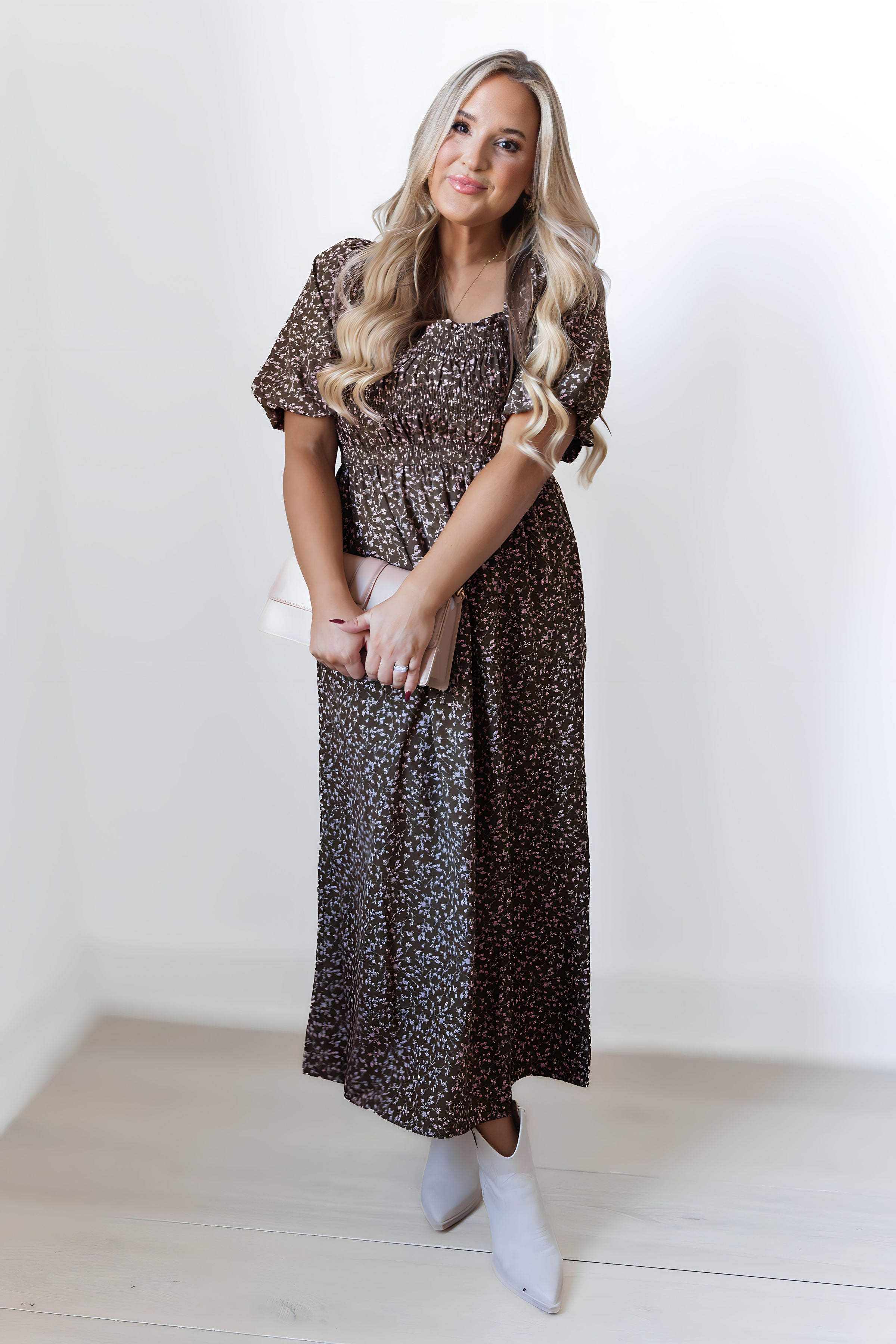 Cassidy Dress - Olive/Pink