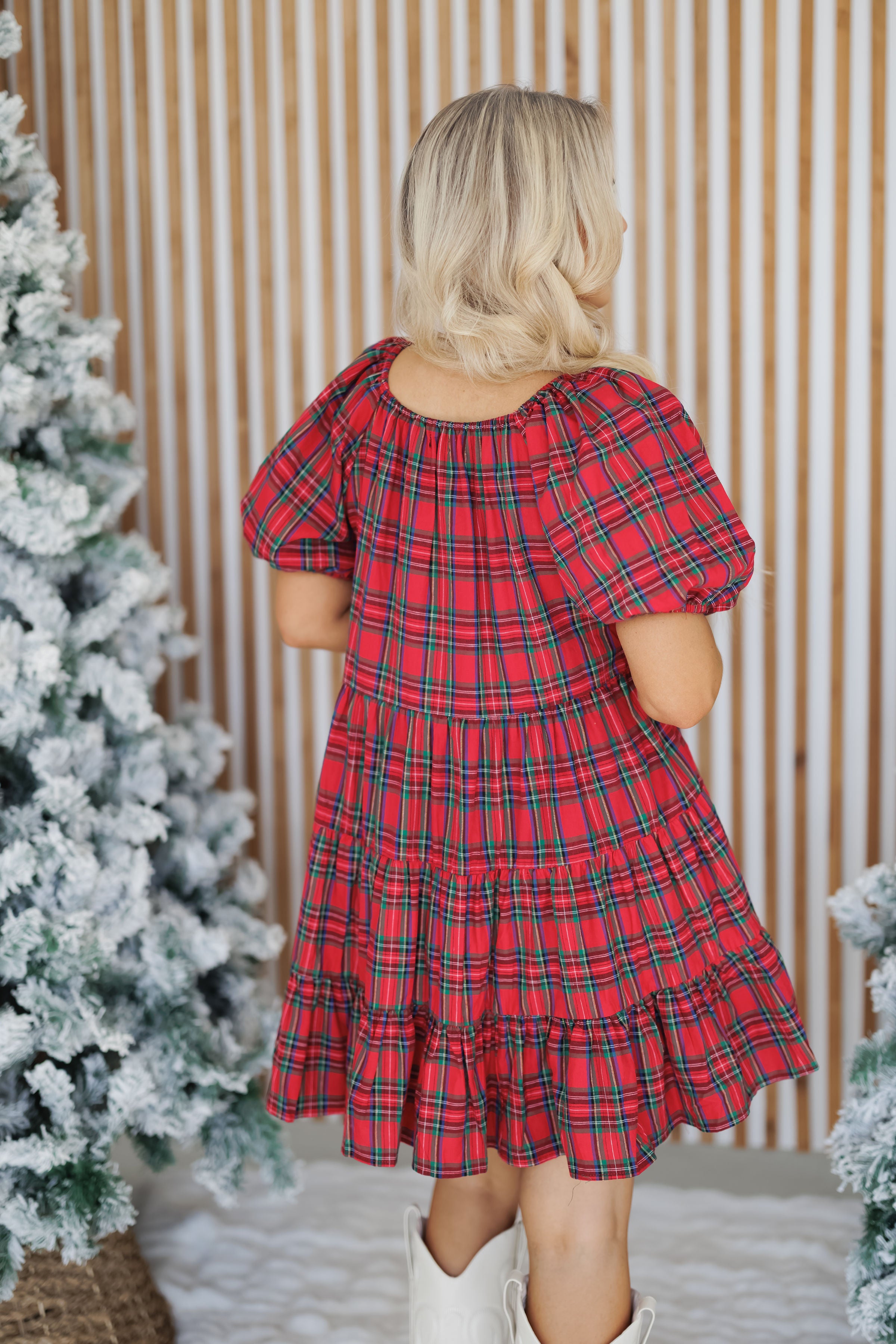 Holiday Charm Dress - Red/Green