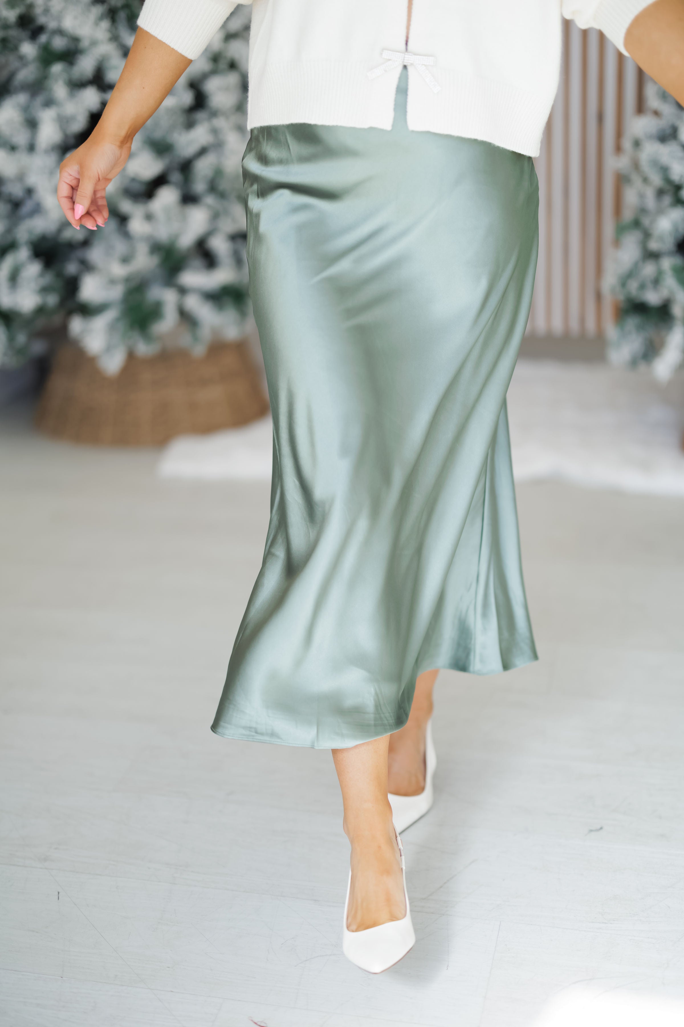 Walk In Style Skirt - Sage Green