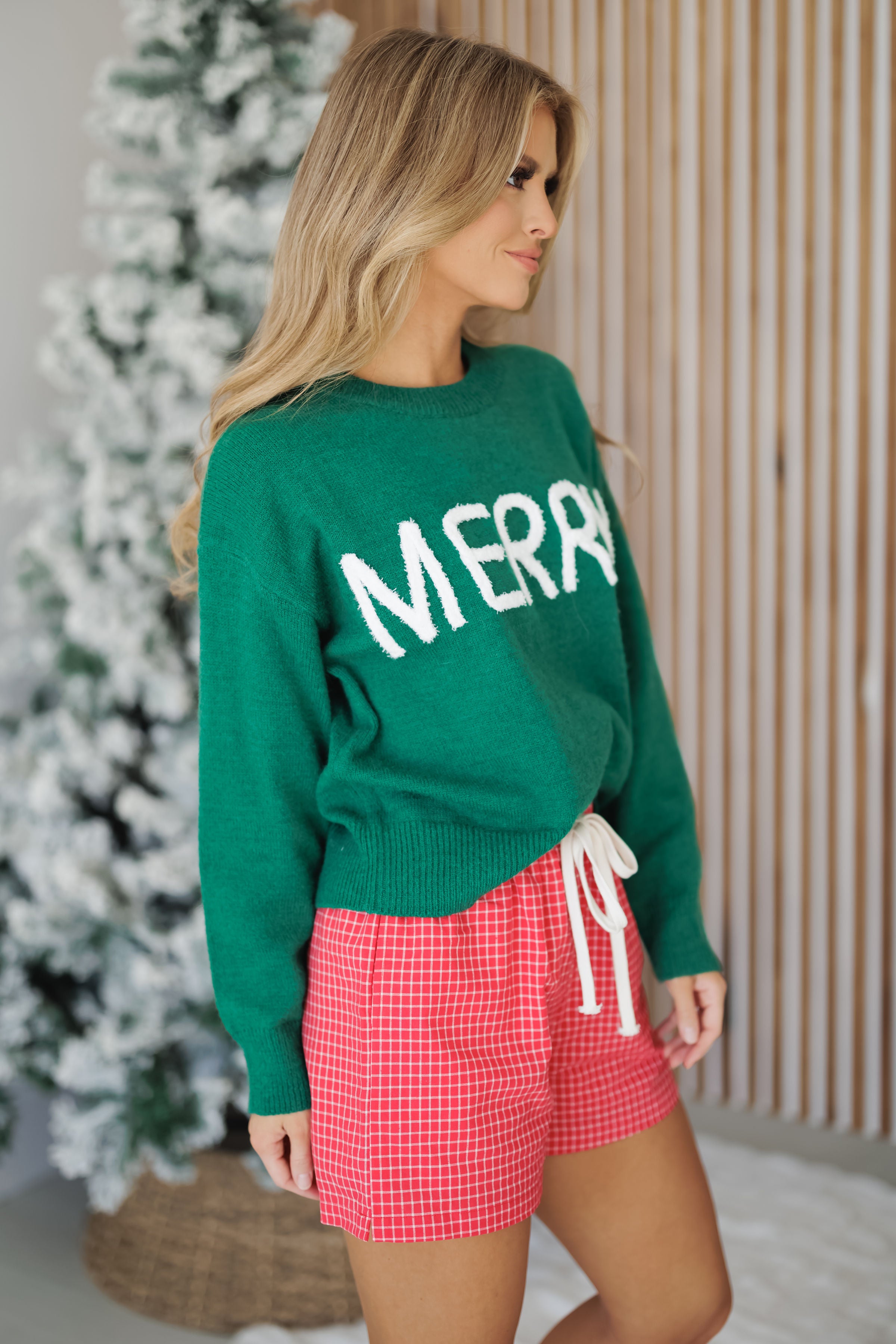 Merry Sweater - Green/White