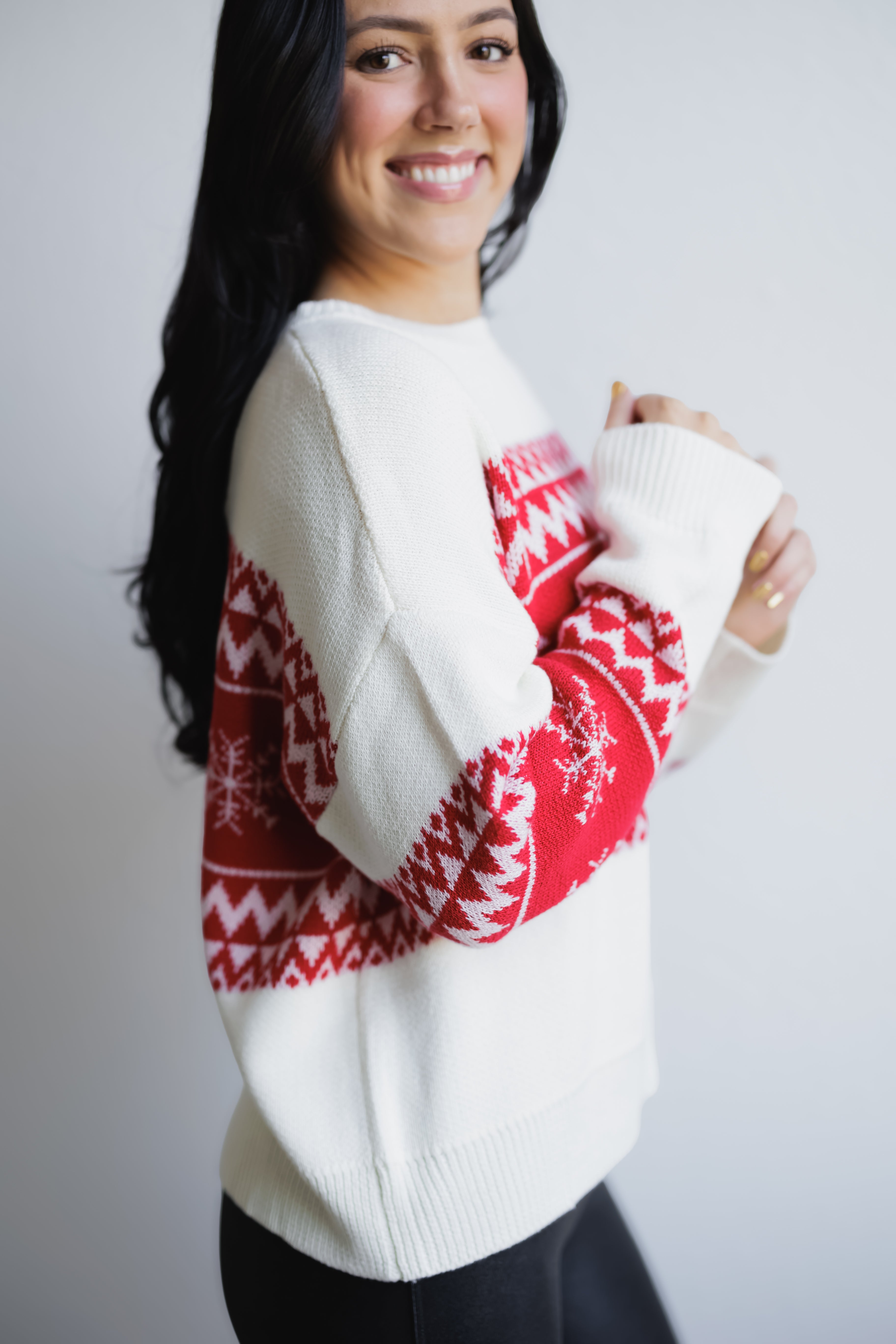 Apres Ski Sweater - Cream/Red