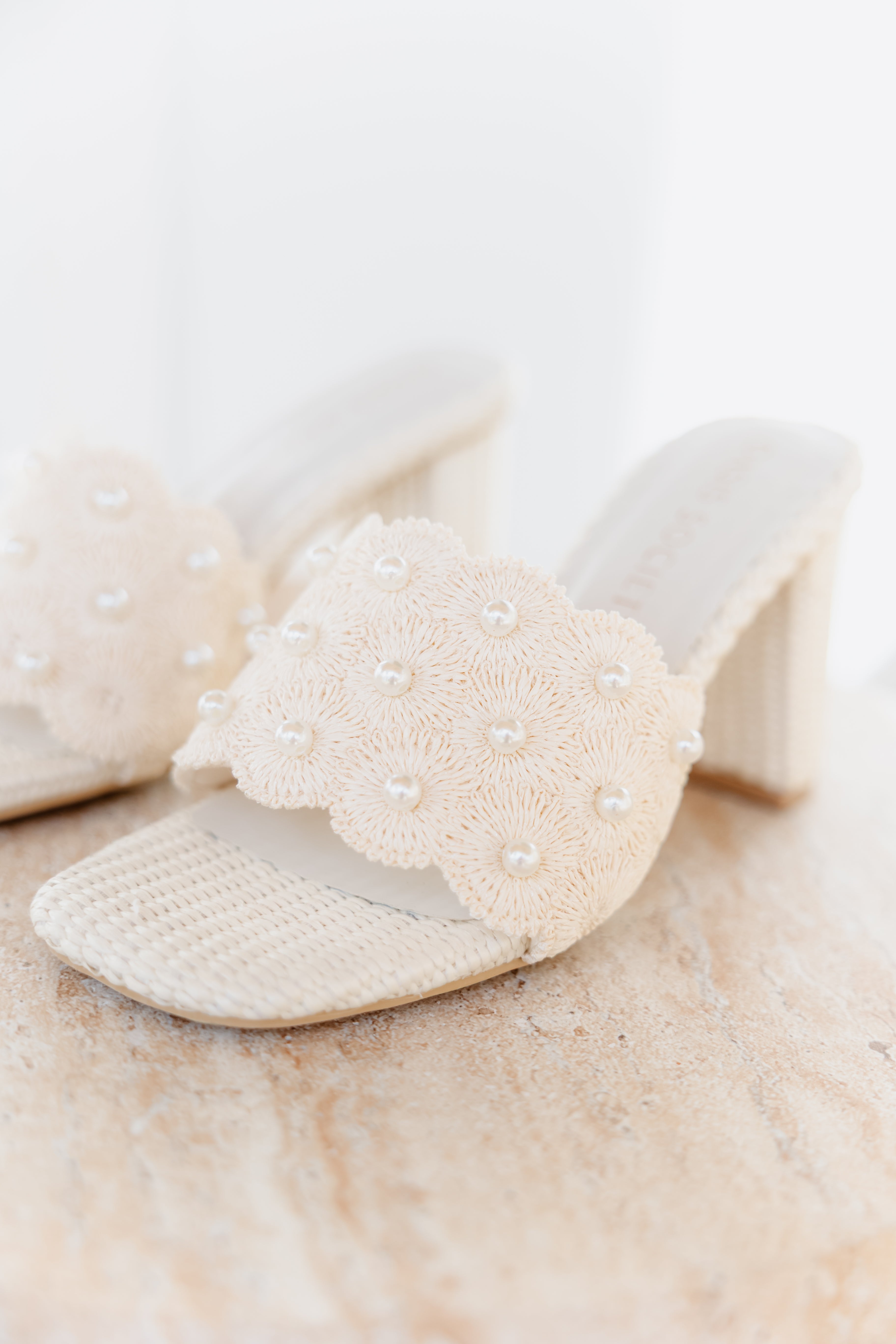 Holland Pearl Raffia Heel-Ivory