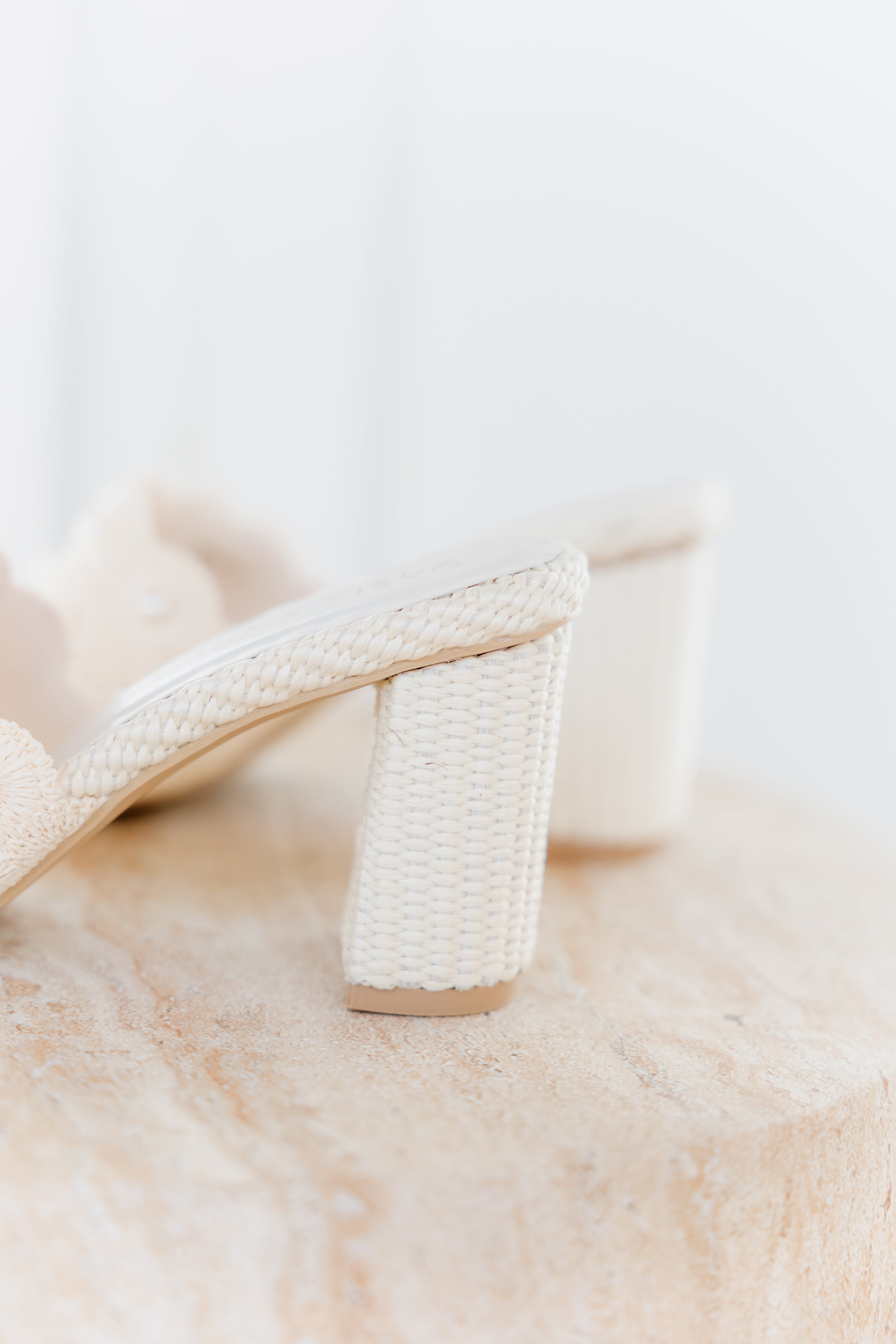 Holland Pearl Raffia Heel-Ivory