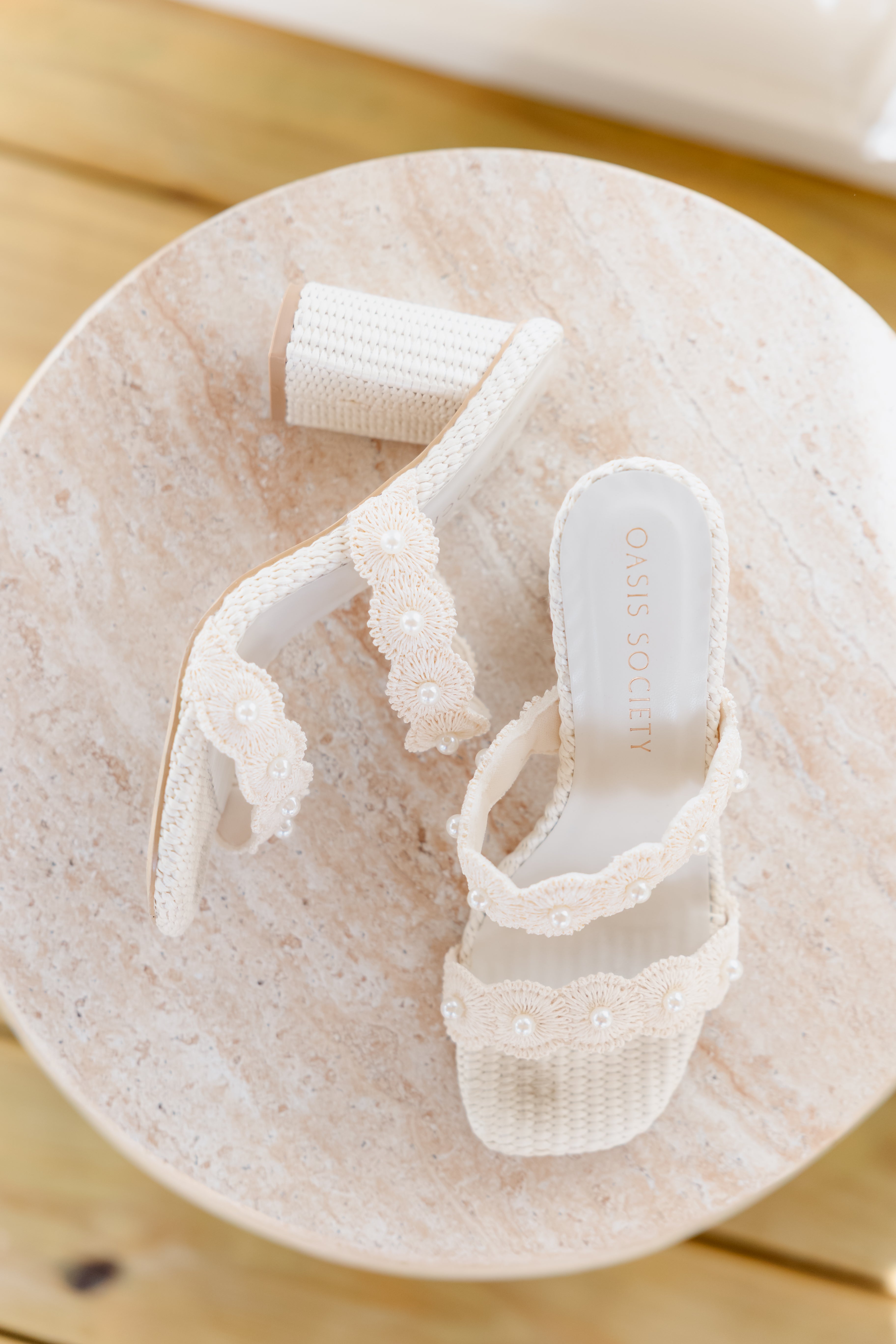 Helena Pearl Raffia Heel